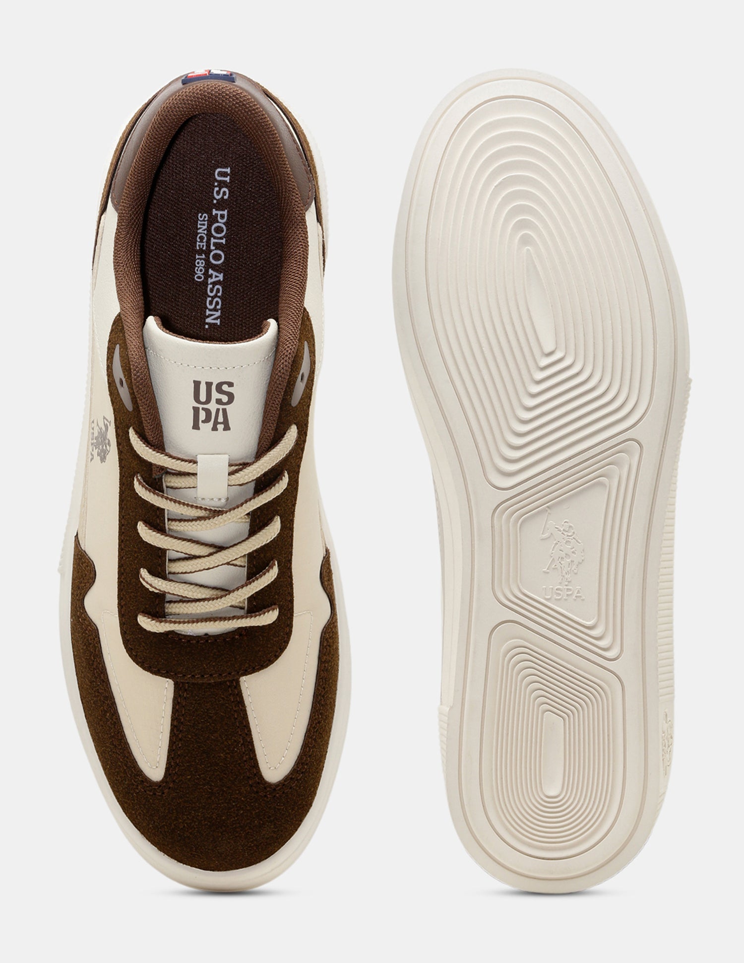 Men Colourblocked Solren Sneakers Beige - U.S. Polo Assn. India | Large