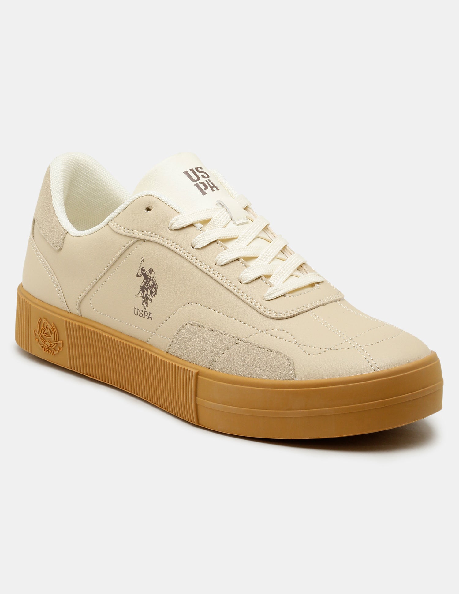 Men Zyron Round Toe Sneakers Beige - U.S. Polo Assn. India | Large