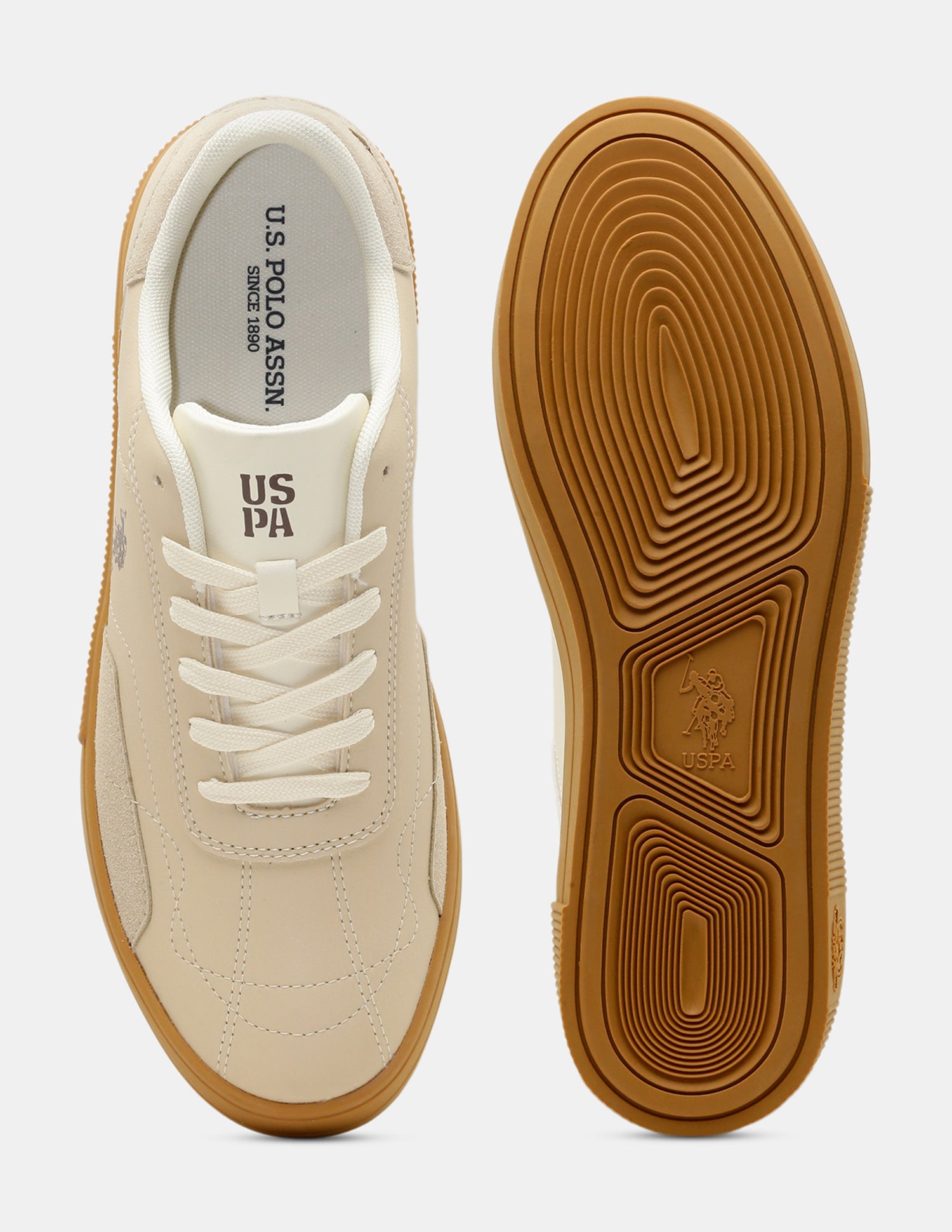 Men Zyron Round Toe Sneakers Beige - U.S. Polo Assn. India | Large