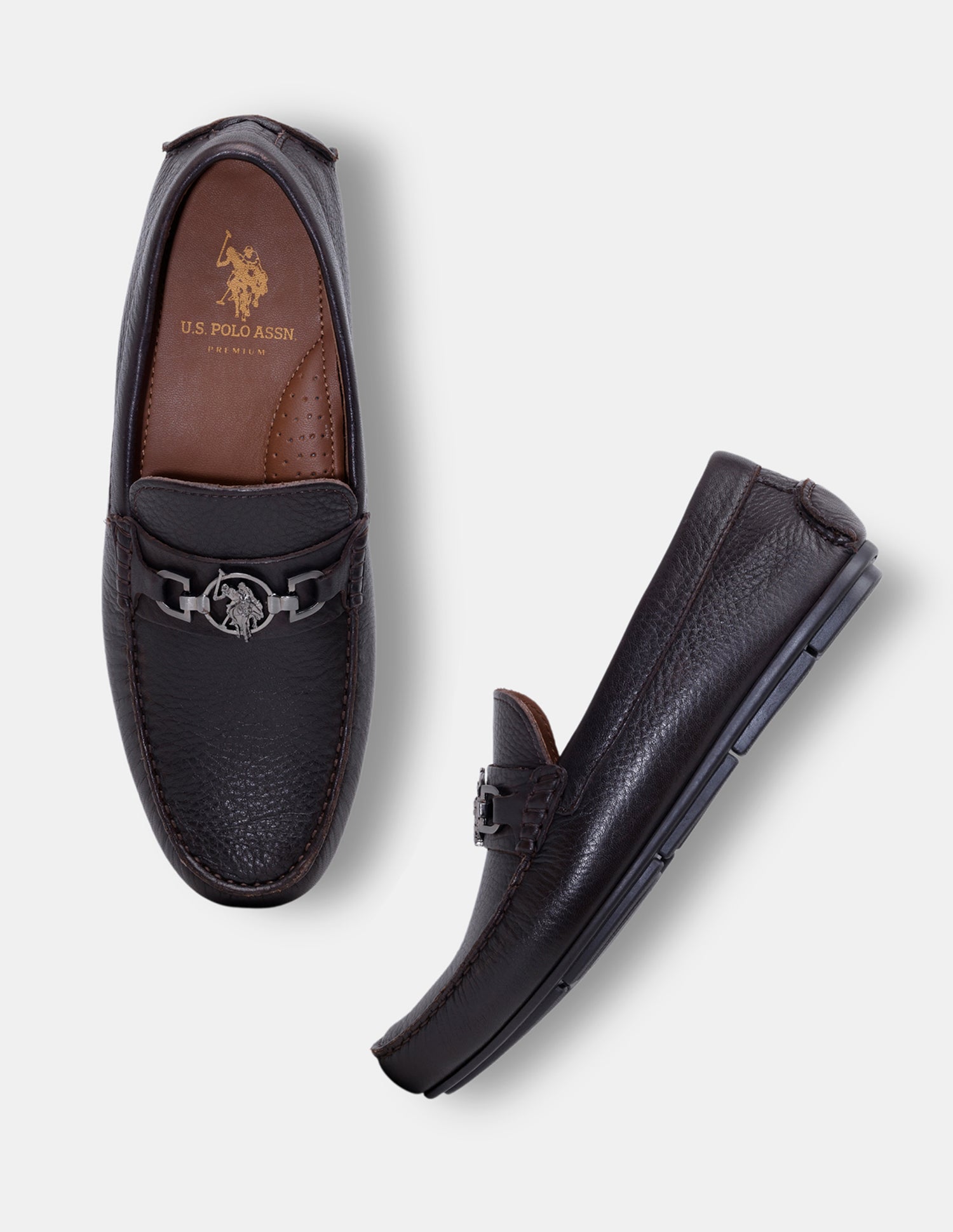 Men Elger Textured Leather Loafers
