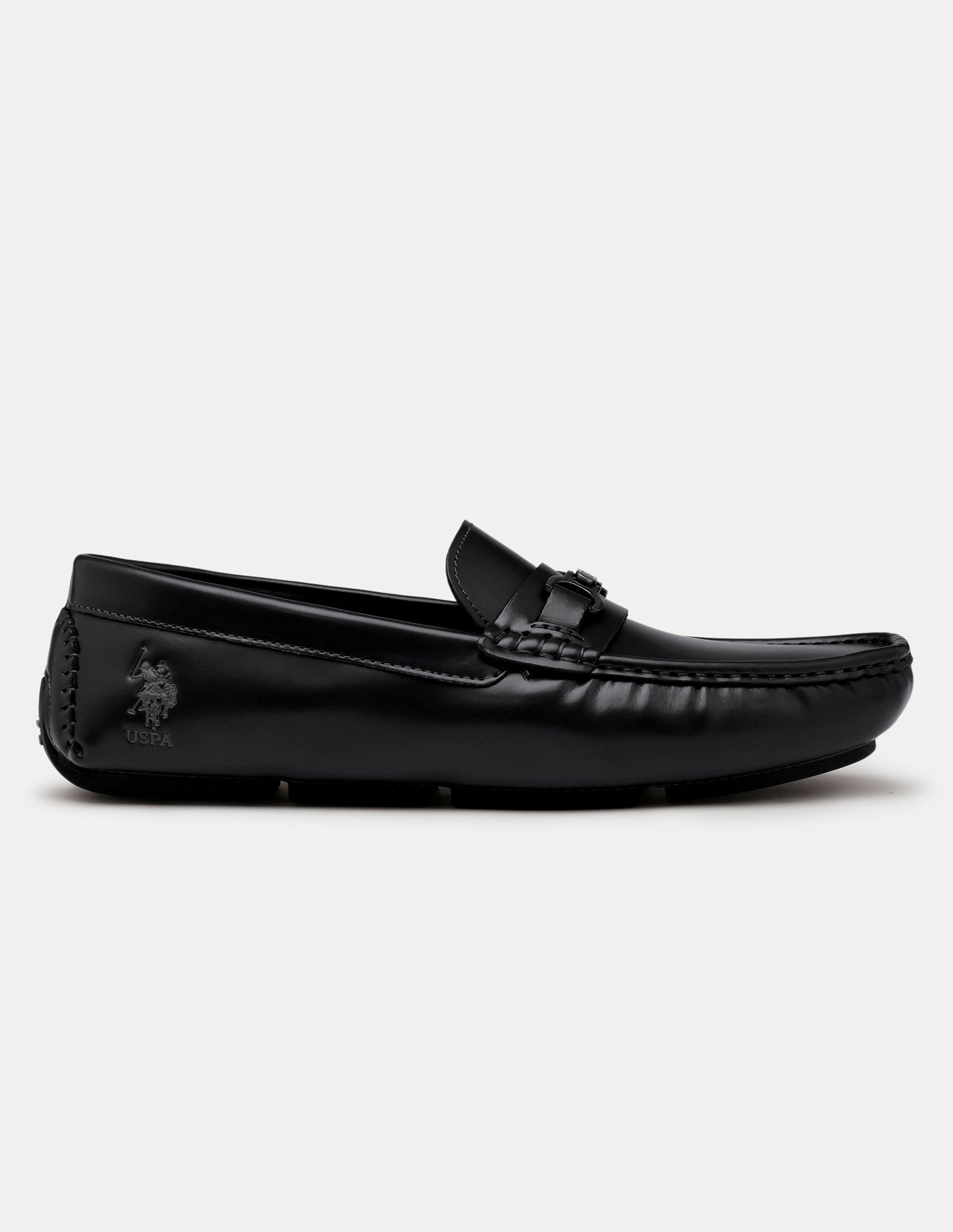 Men Tatum Slip-Ons Glossy Loafers Black - U.S. Polo Assn. India | Large