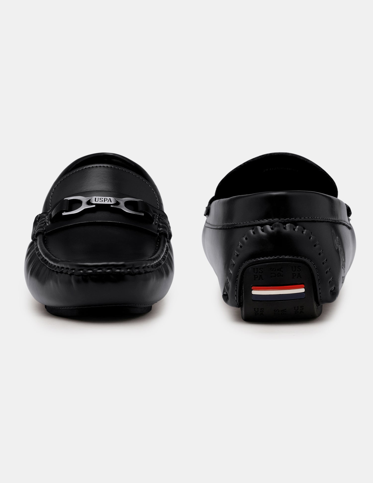 Men Tatum Slip-Ons Glossy Loafers Black - U.S. Polo Assn. India | Large