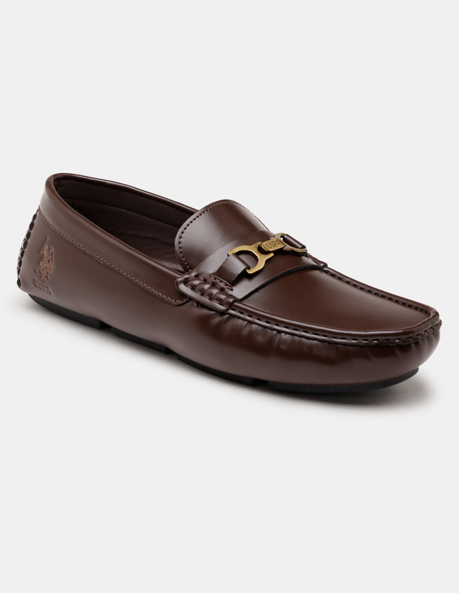 Men Tatum Slip-Ons Glossy Loafers Brown - U.S. Polo Assn. India | Large