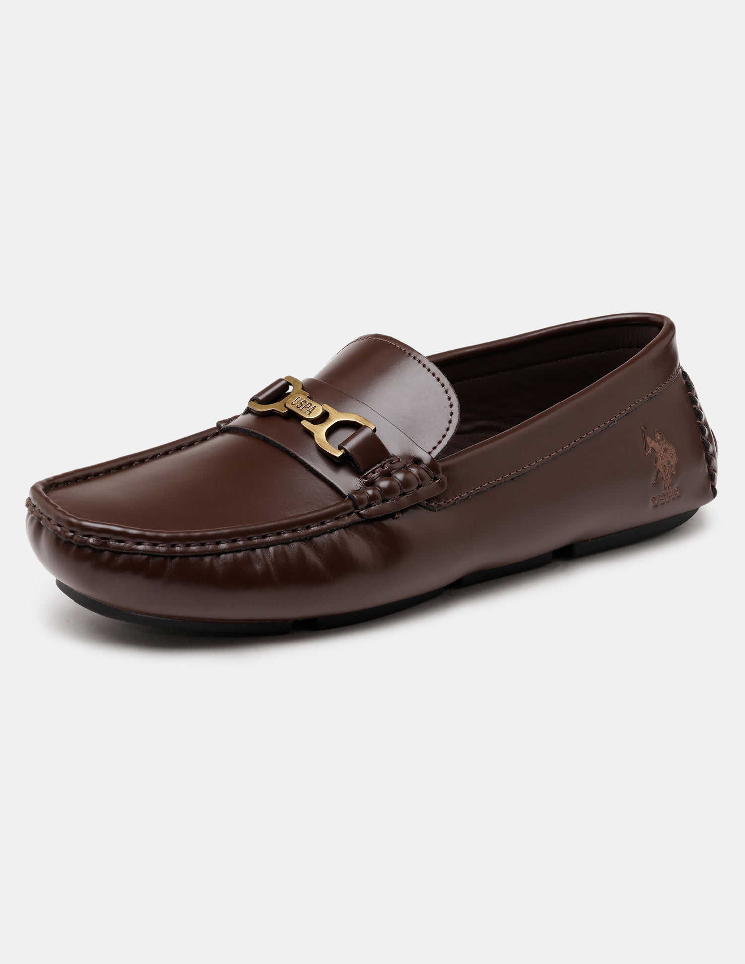 Men Tatum Slip-Ons Glossy Loafers Brown - U.S. Polo Assn. India | Large