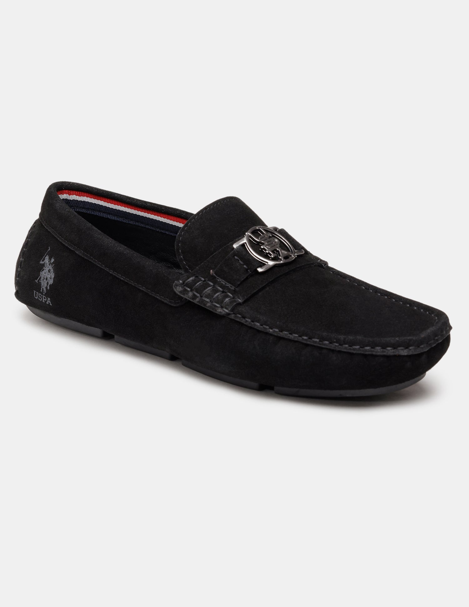 Men Torin Slip-Ons Suede Loafers Black - U.S. Polo Assn. India | Large