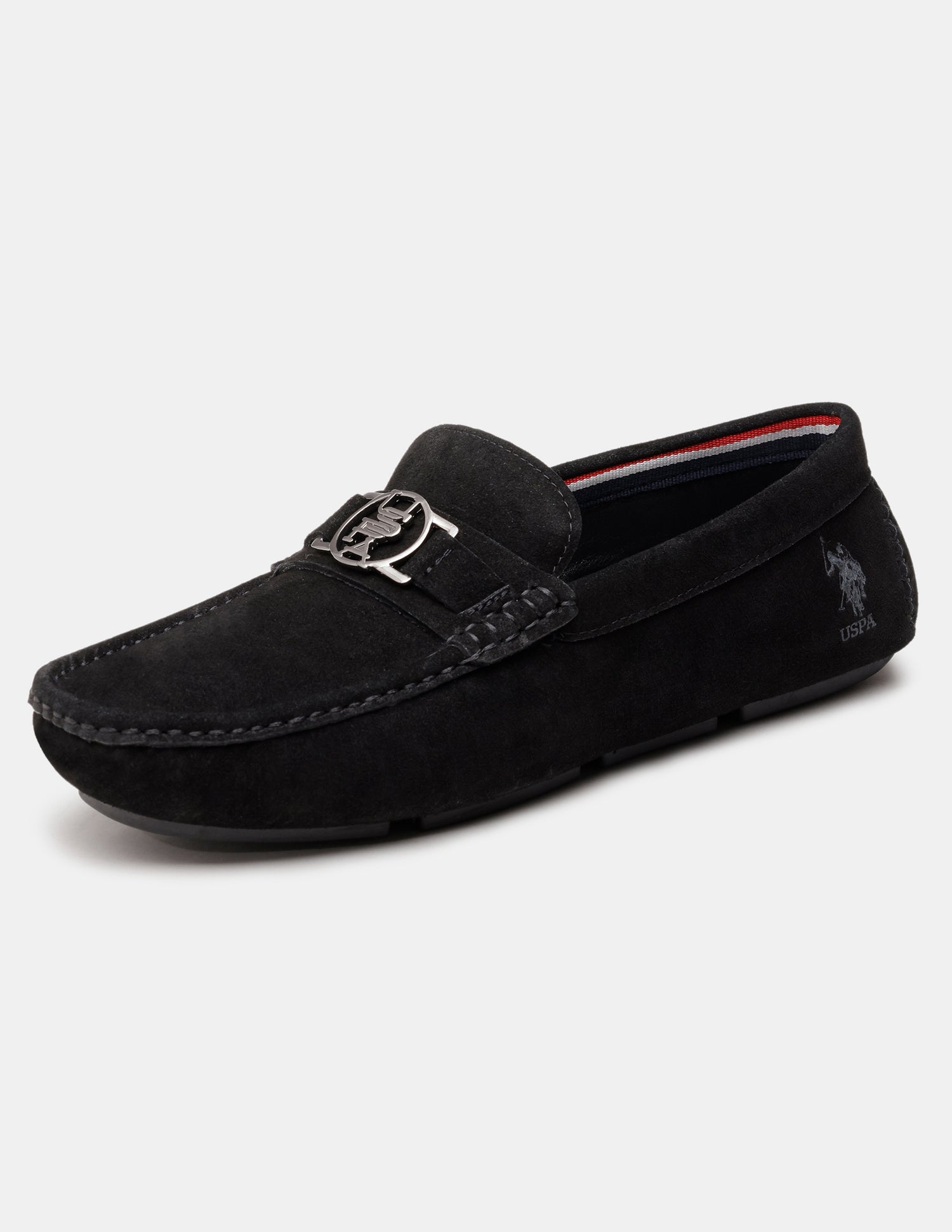 Men Torin Slip-Ons Suede Loafers Black - U.S. Polo Assn. India | Large
