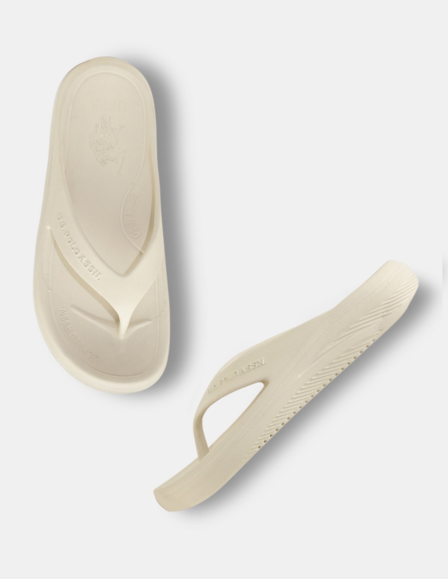 Men Cole V-Strap Flip Flops Beige - U.S. Polo Assn. India | Large