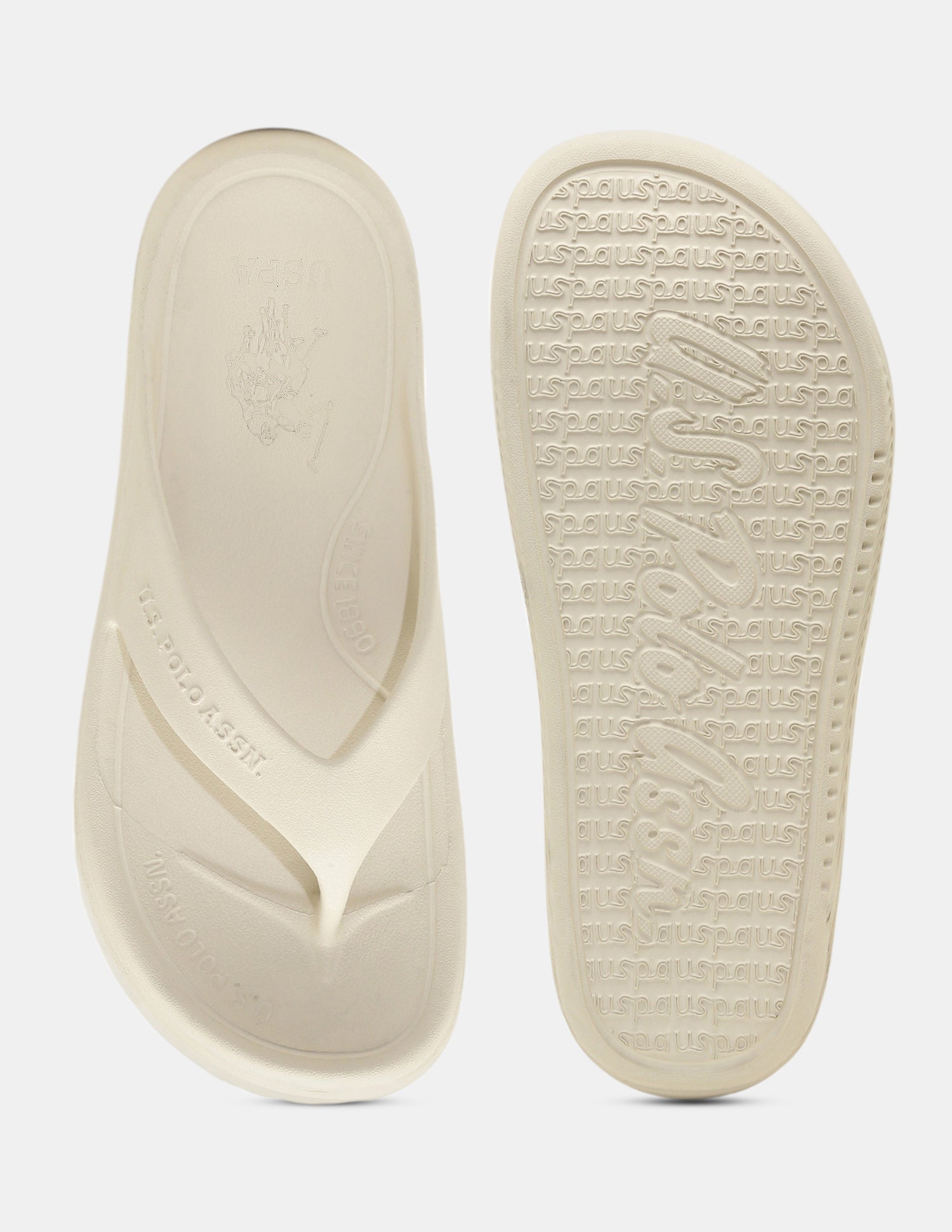 Men Cole V-Strap Flip Flops Beige - U.S. Polo Assn. India | Large