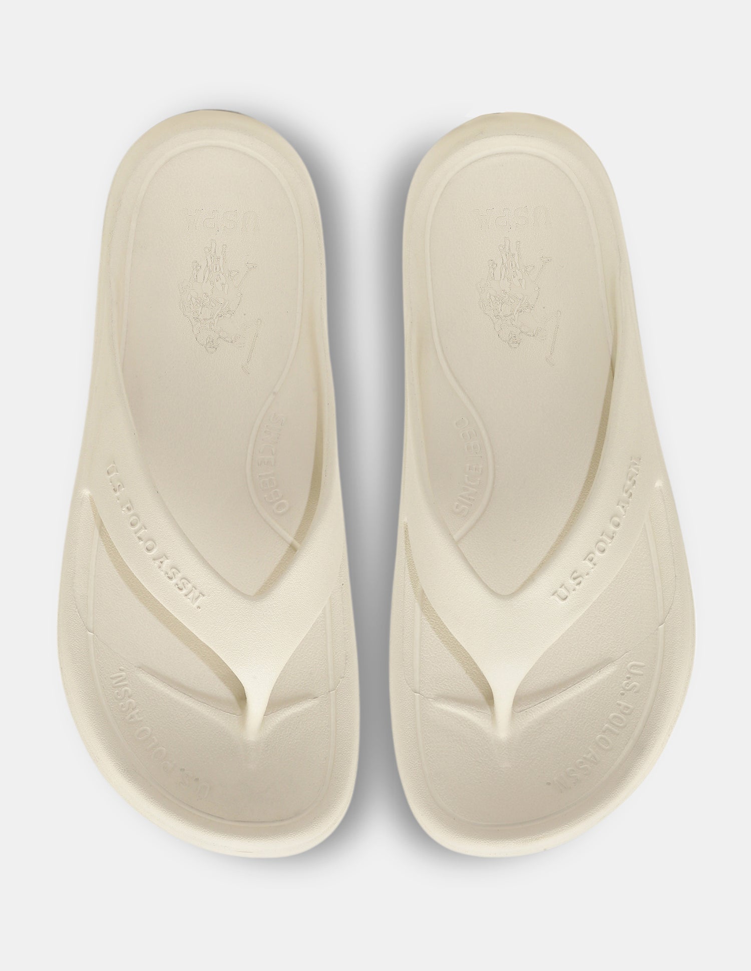 Men Cole V-Strap Flip Flops Beige - U.S. Polo Assn. India | Large