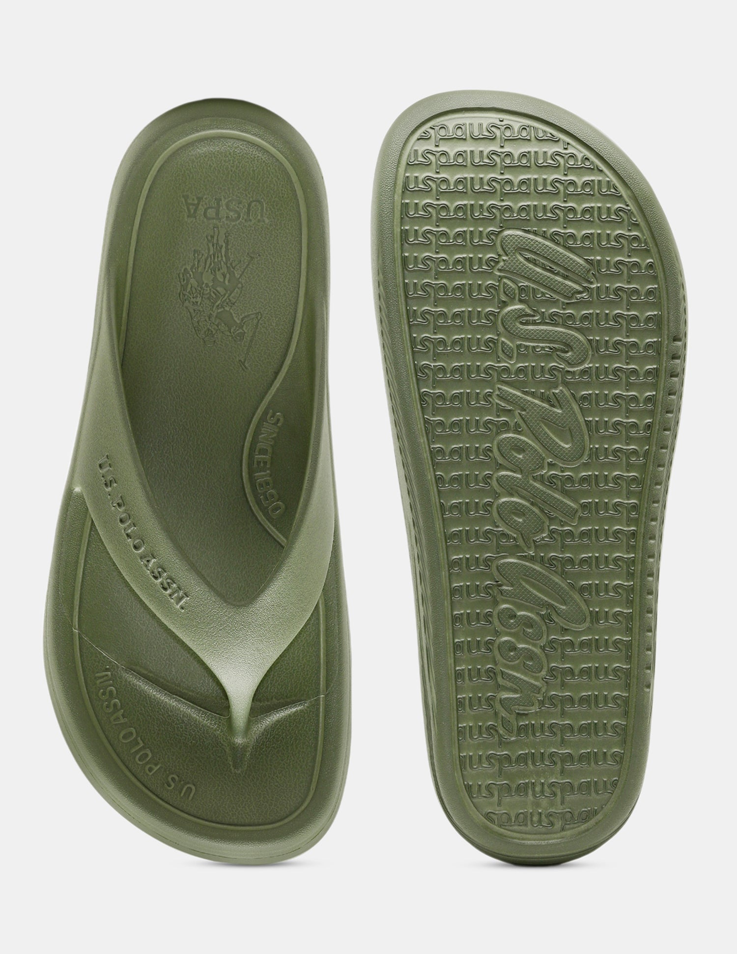 Men Cole V-Strap Flip Flops Olive - U.S. Polo Assn. India | Large
