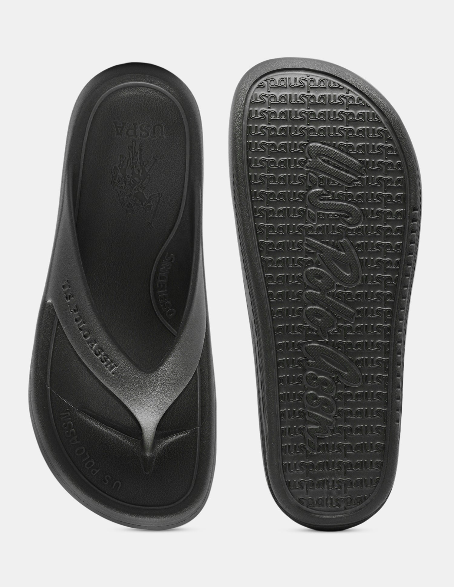 Men Cole V-Strap Flip Flops Black - U.S. Polo Assn. India | Large