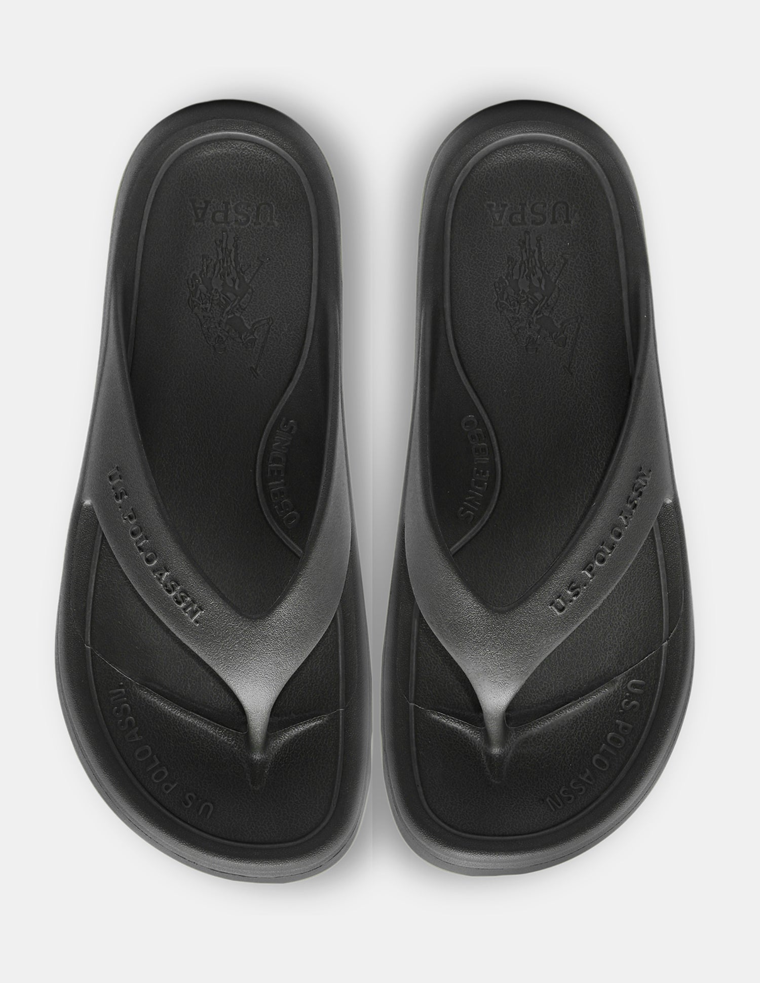 Men Cole V-Strap Flip Flops Black - U.S. Polo Assn. India | Large