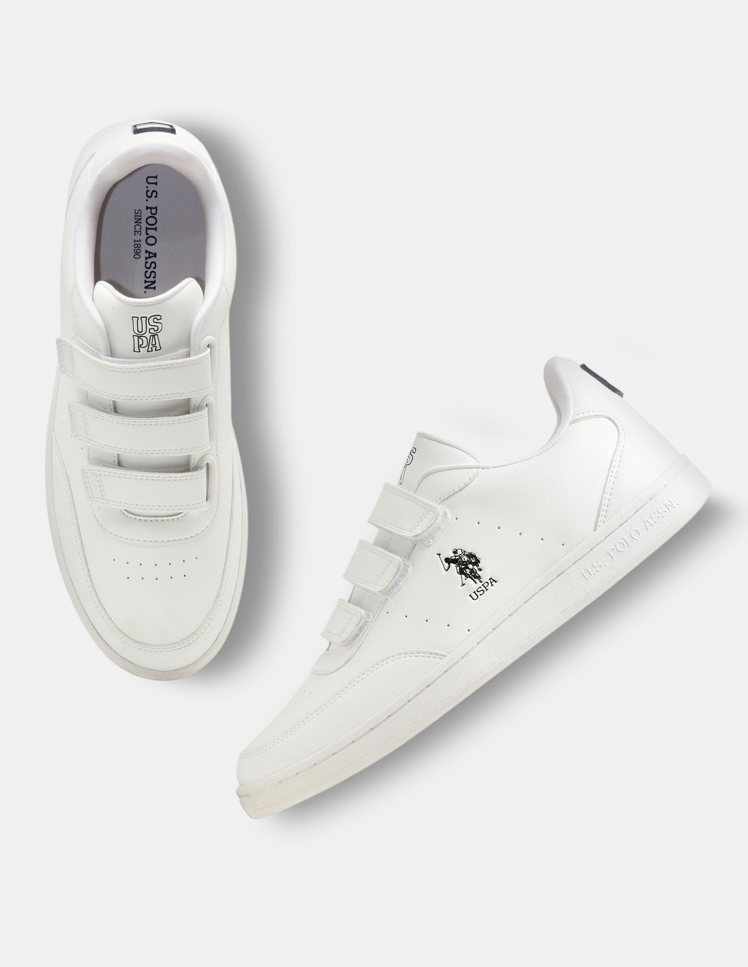 Men Elio Velcro Sneakers White - U.S. Polo Assn. India | Large