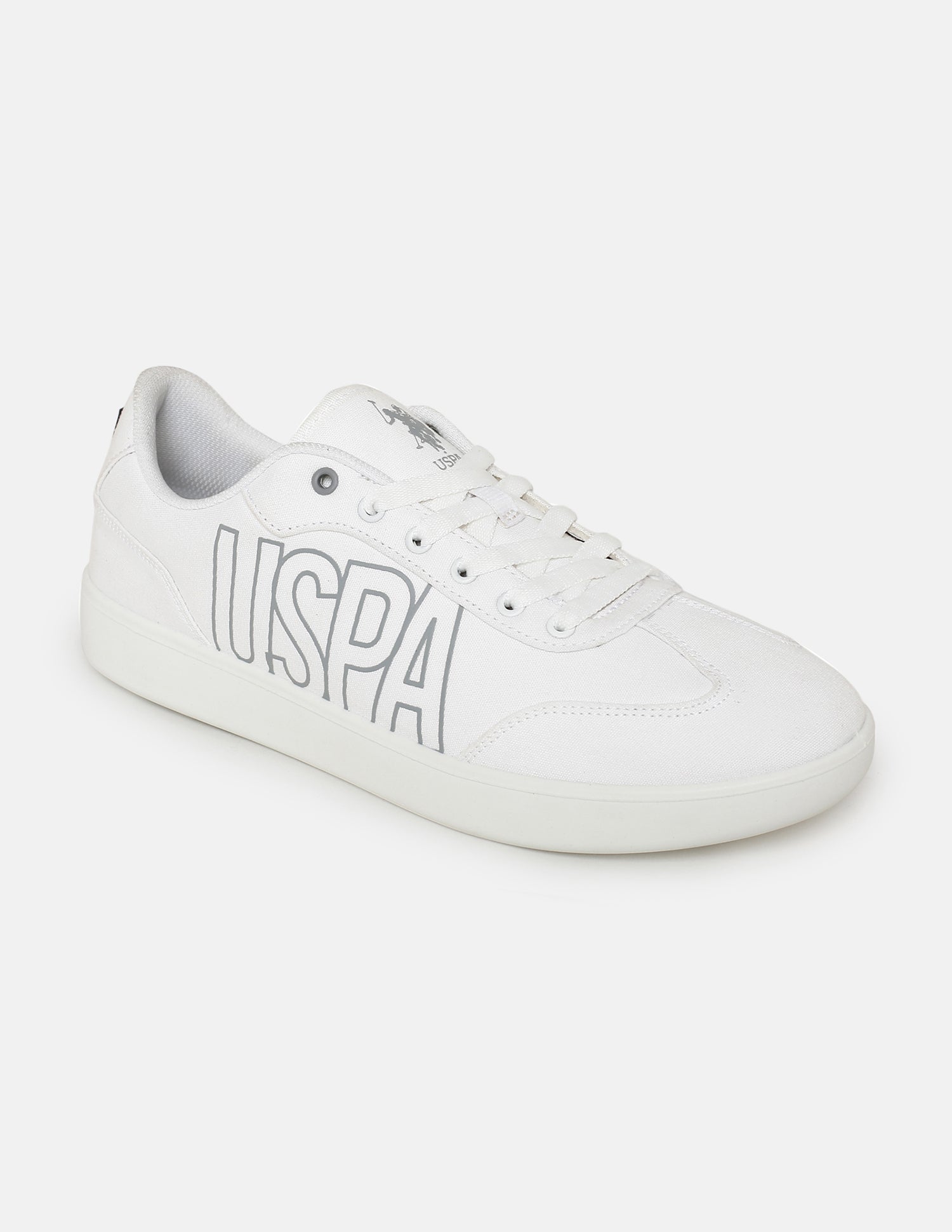 Men Brand Printed Hover Sneakers White - U.S. Polo Assn. India | Large