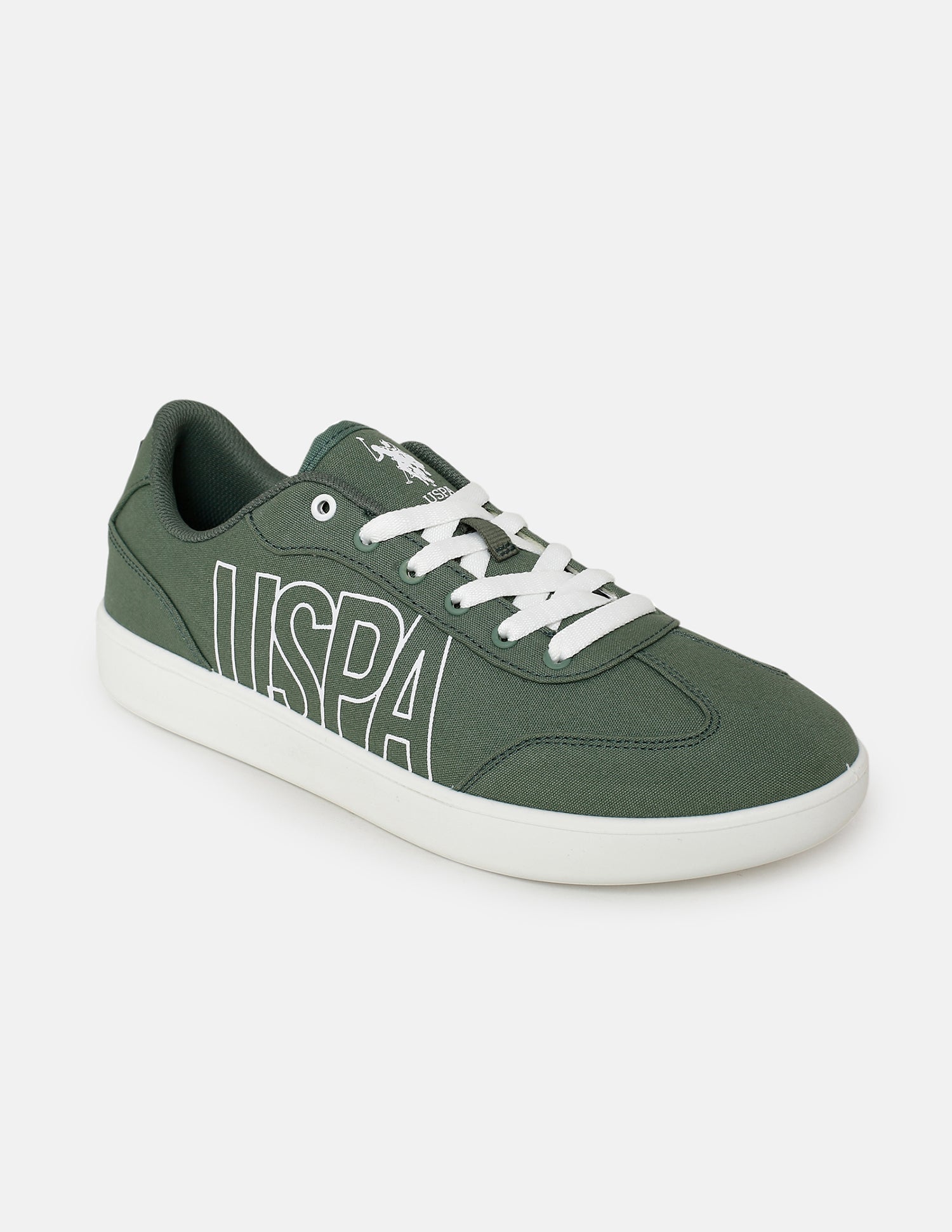 Men Brand Printed Hover Sneakers Green - U.S. Polo Assn. India | Large