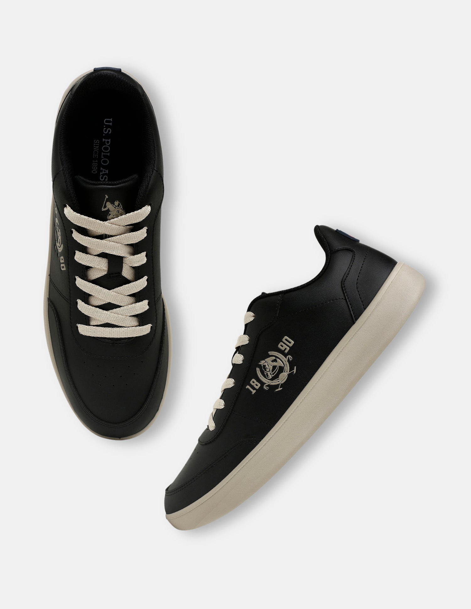 Men Lumen Solid Sneakers Black - U.S. Polo Assn. India | Large