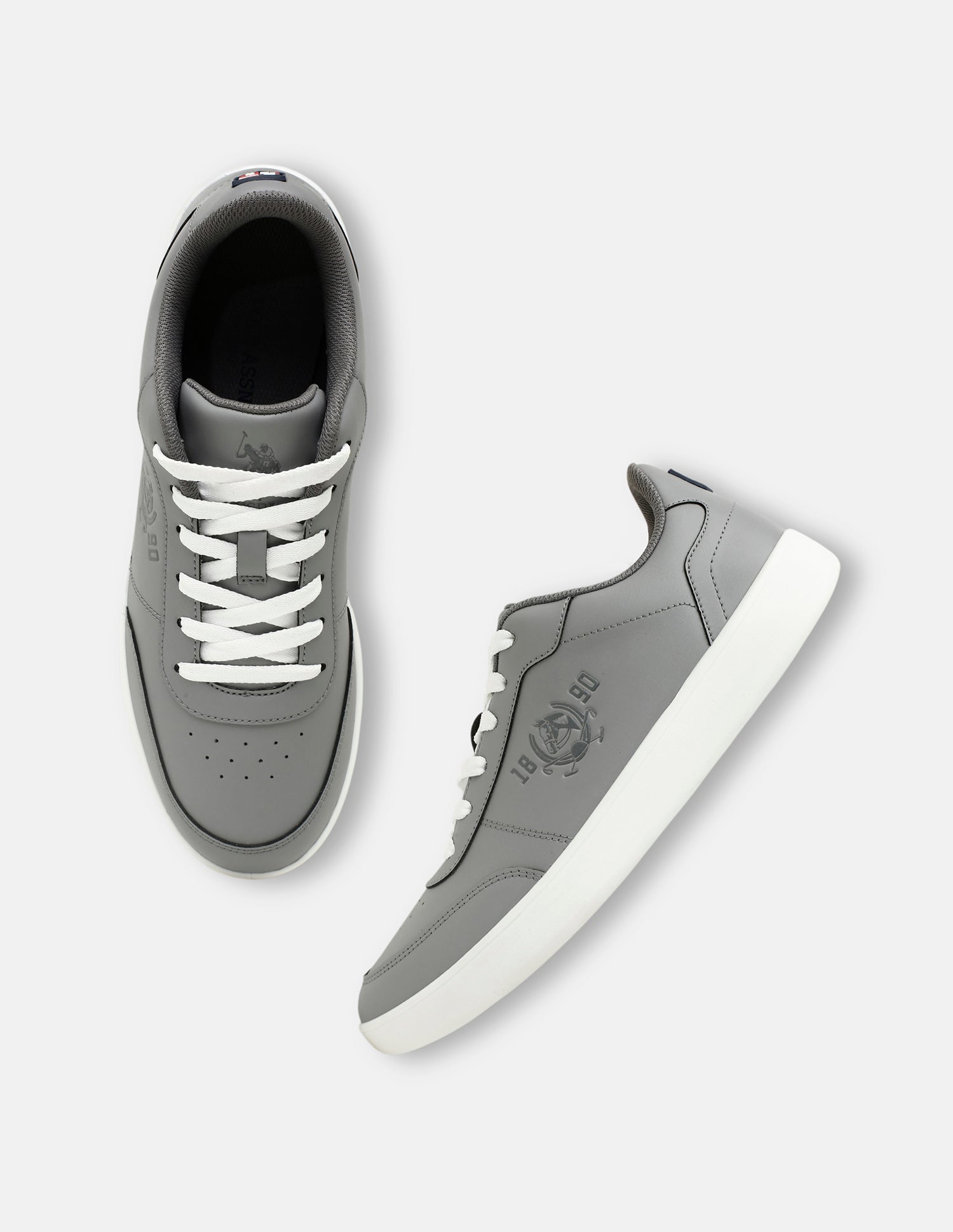 Men Lumen Solid Sneakers Light Grey - U.S. Polo Assn. India | Large