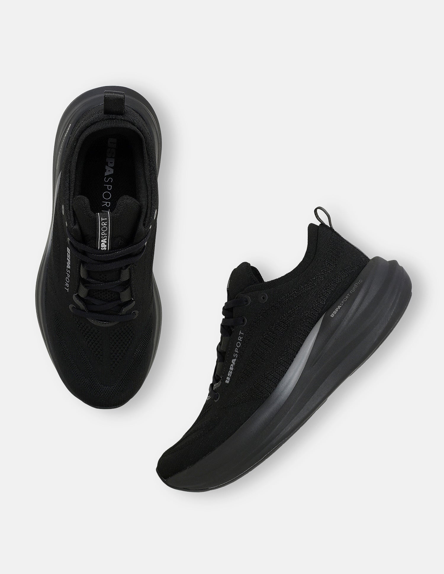Quarette Runner Lace-Ups Running Shoes Black - U.S. Polo Assn. India | Large