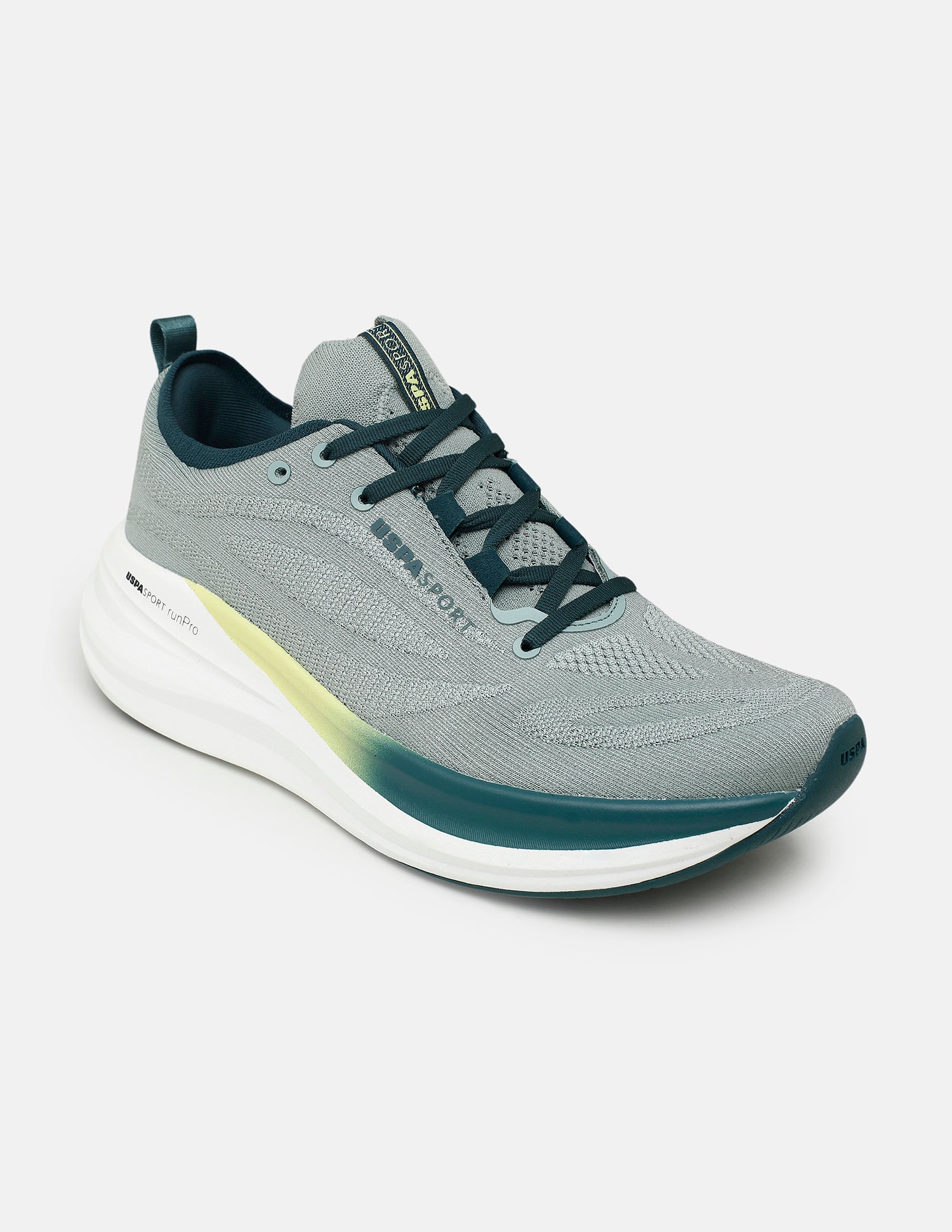 Quarette Runner Lace-Ups Running Shoes Light Green - U.S. Polo Assn. India | Large