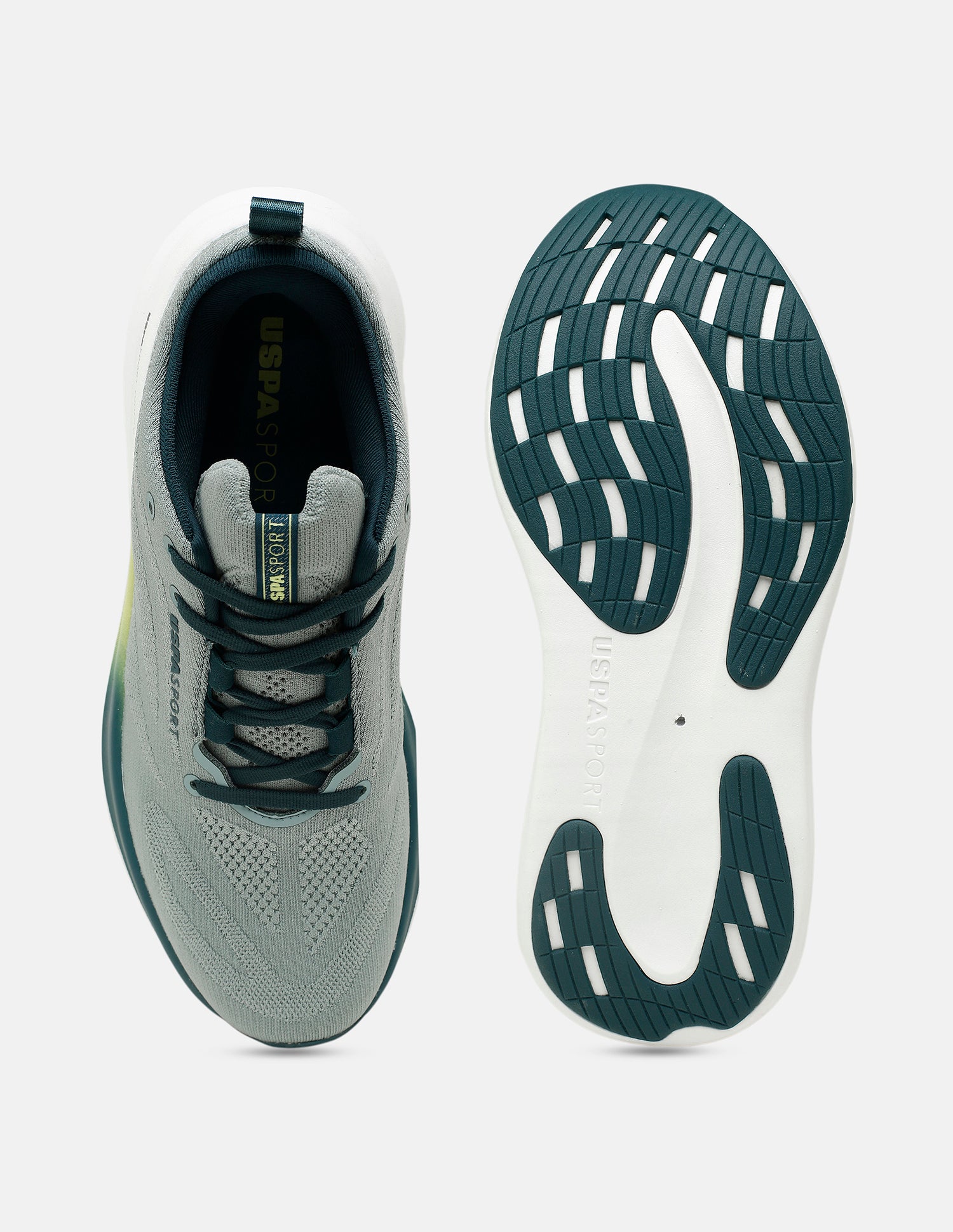 Quarette Runner Lace-Ups Running Shoes Light Green - U.S. Polo Assn. India | Large
