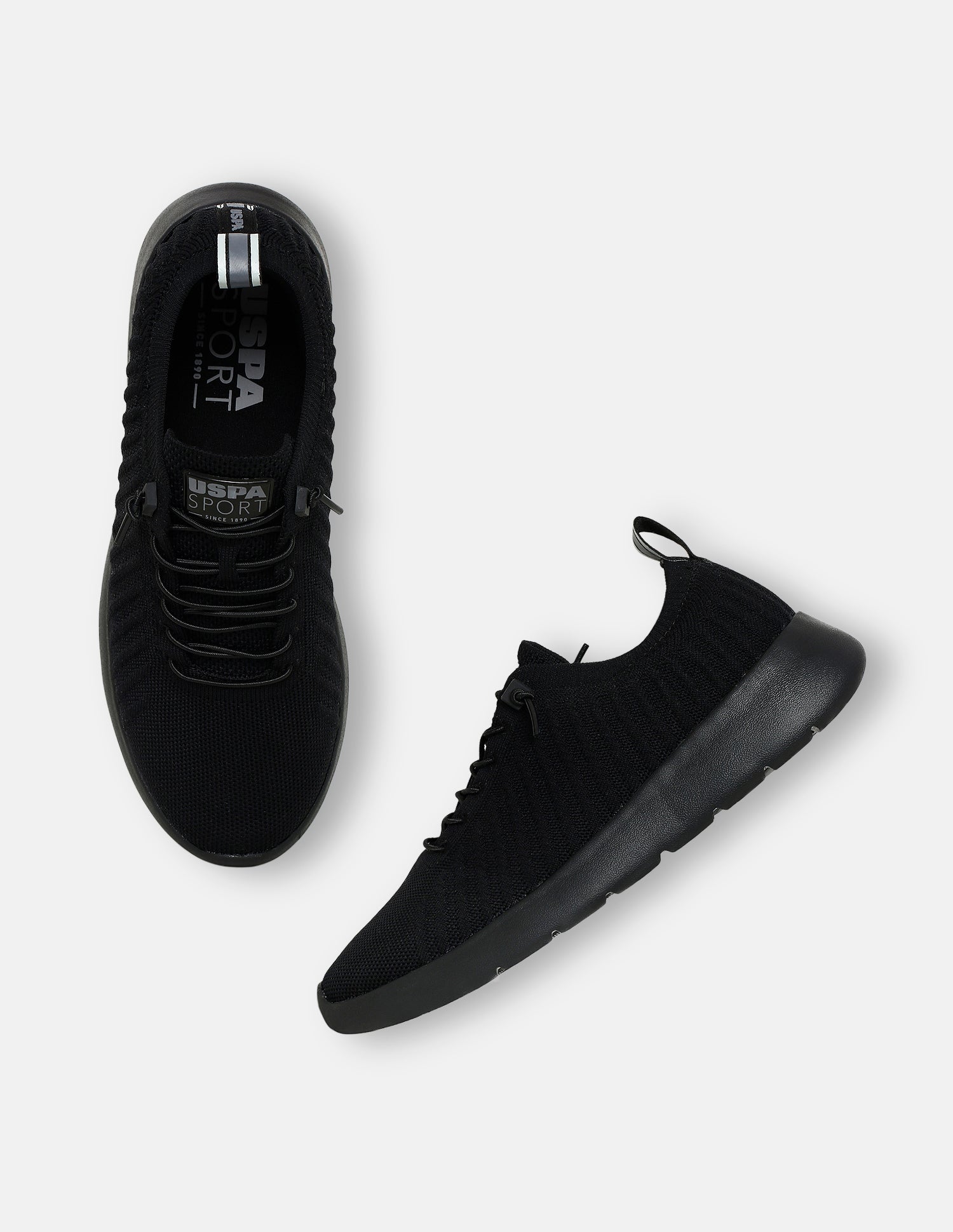 Men Solid Rocco Sports Sneakers Black - U.S. Polo Assn. India | Large