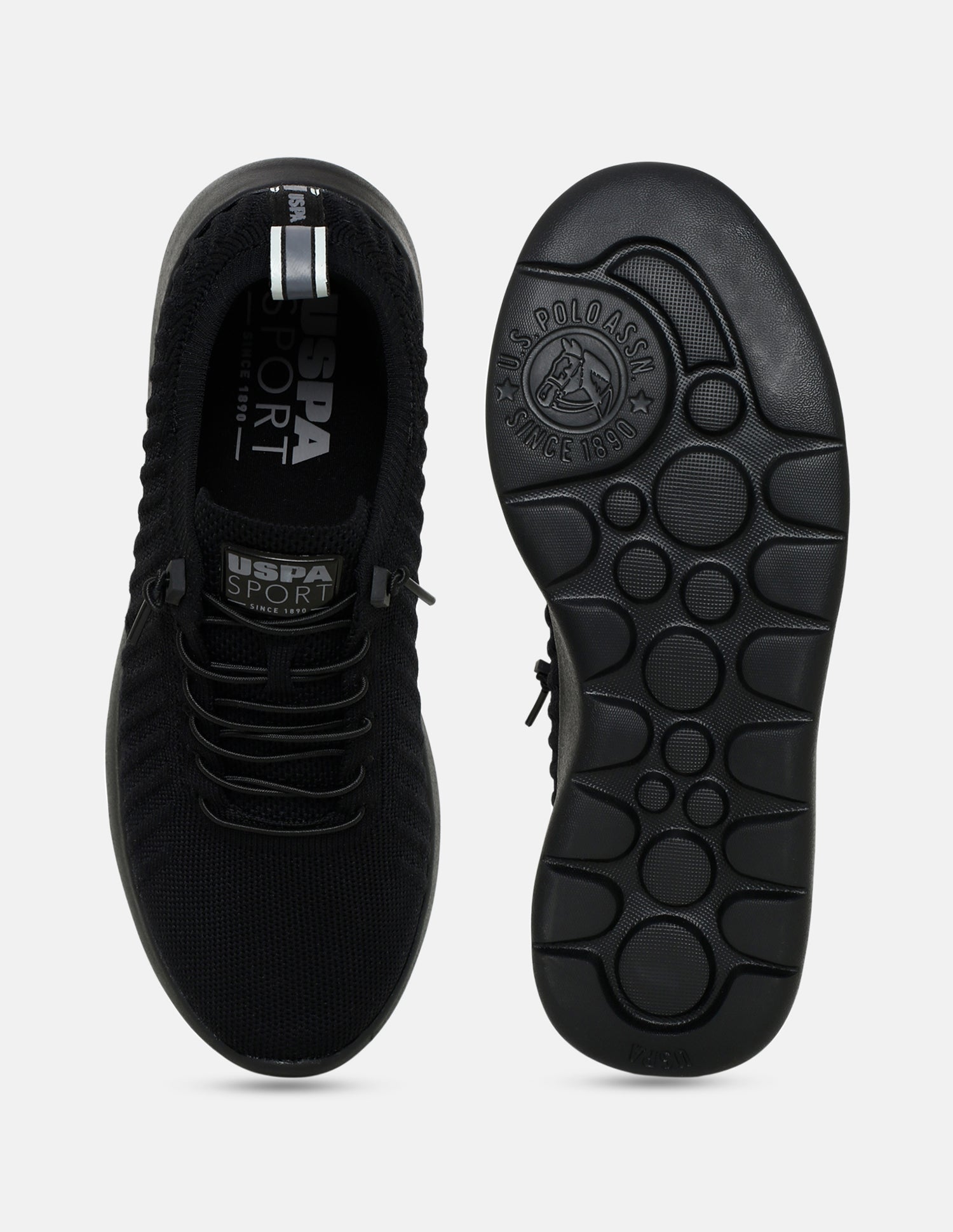 Men Solid Rocco Sports Sneakers Black - U.S. Polo Assn. India | Large