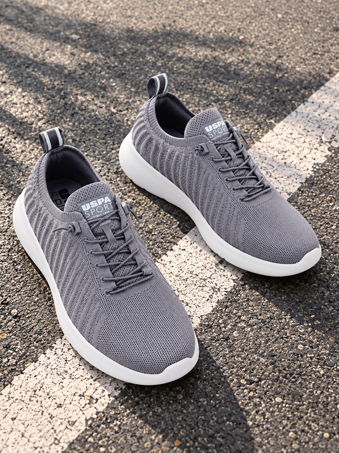 Men Solid Rocco Sports Sneakers Dark Grey - U.S. Polo Assn. India | Large