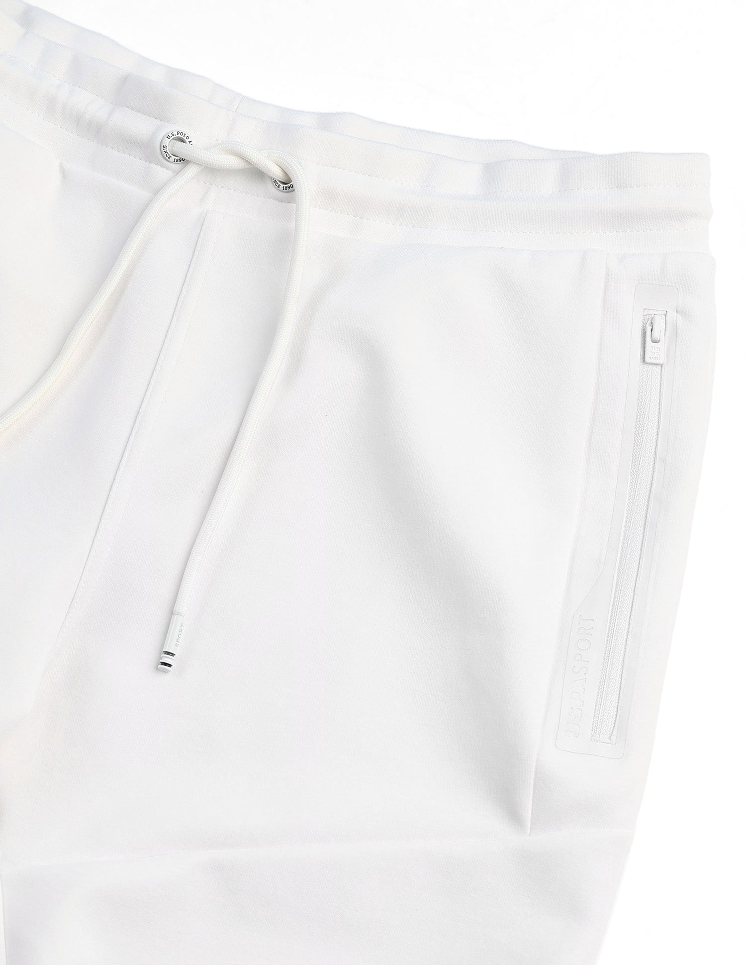 Slim Fit Solid Active Shorts White - U.S. Polo Assn. India | Large