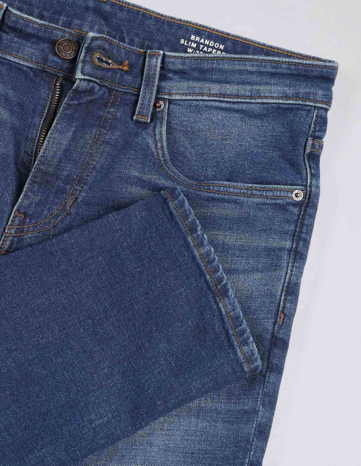 Brandon Slim Tapered Fit Blue Vintage Jeans Mid Wash - U.S. Polo Assn. India | Large