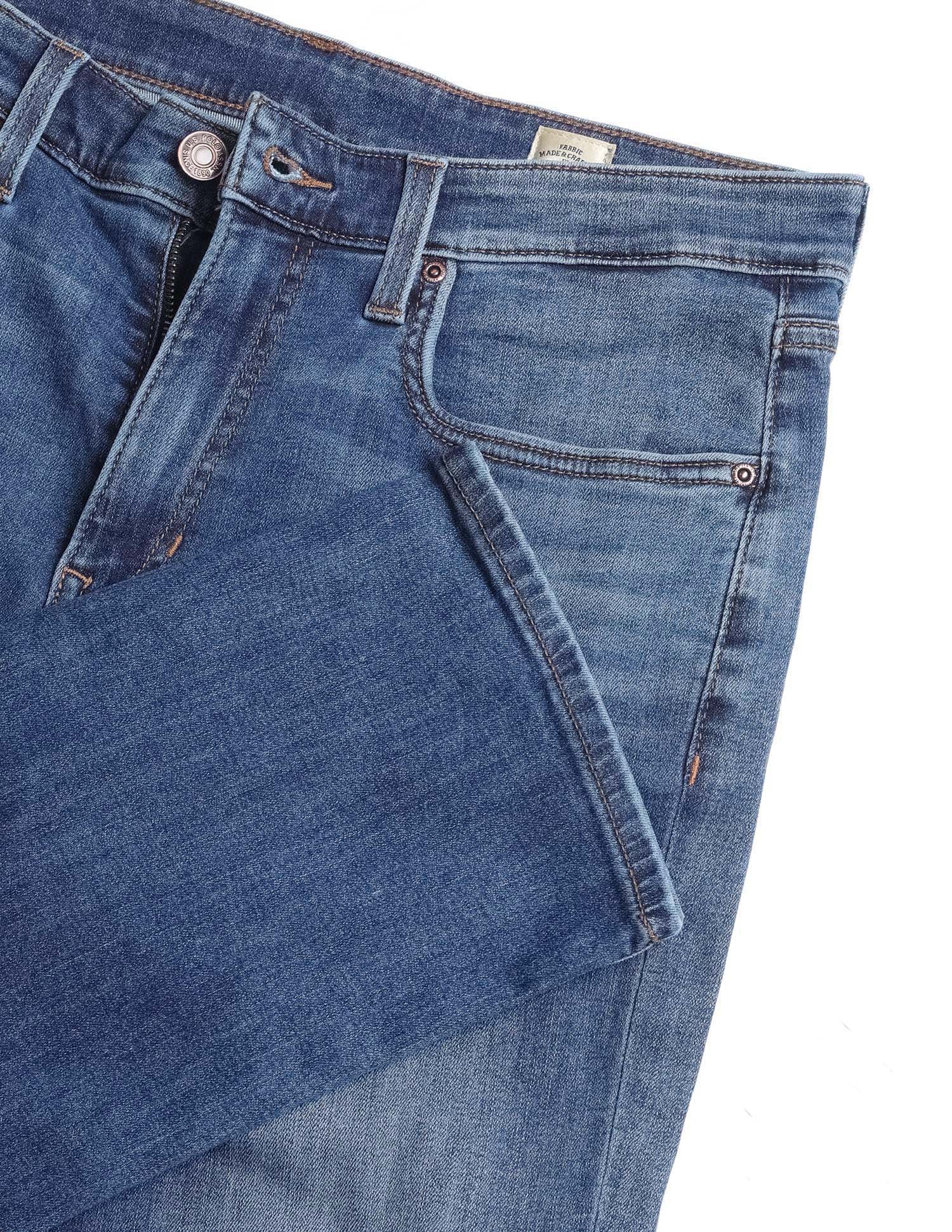 Pacho X Harold Slim Straight Fit Blue Jeans Mid Blue - U.S. Polo Assn. India | Large