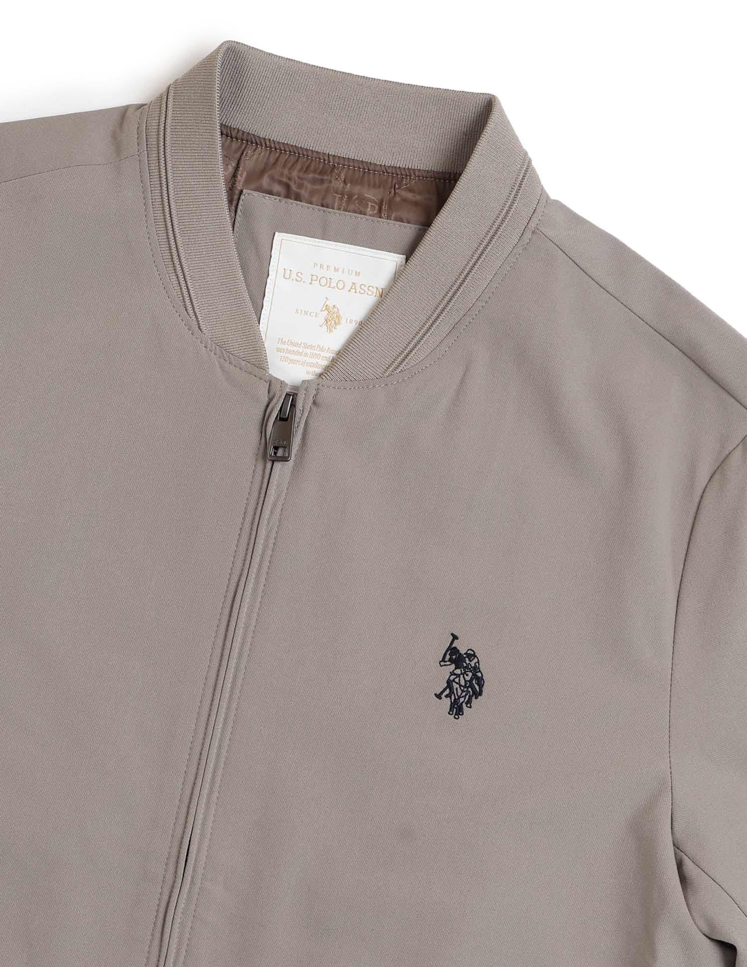 Solid Equestrian Aisle Theater Bomber Jacket Grey - U.S. Polo Assn. India | Large
