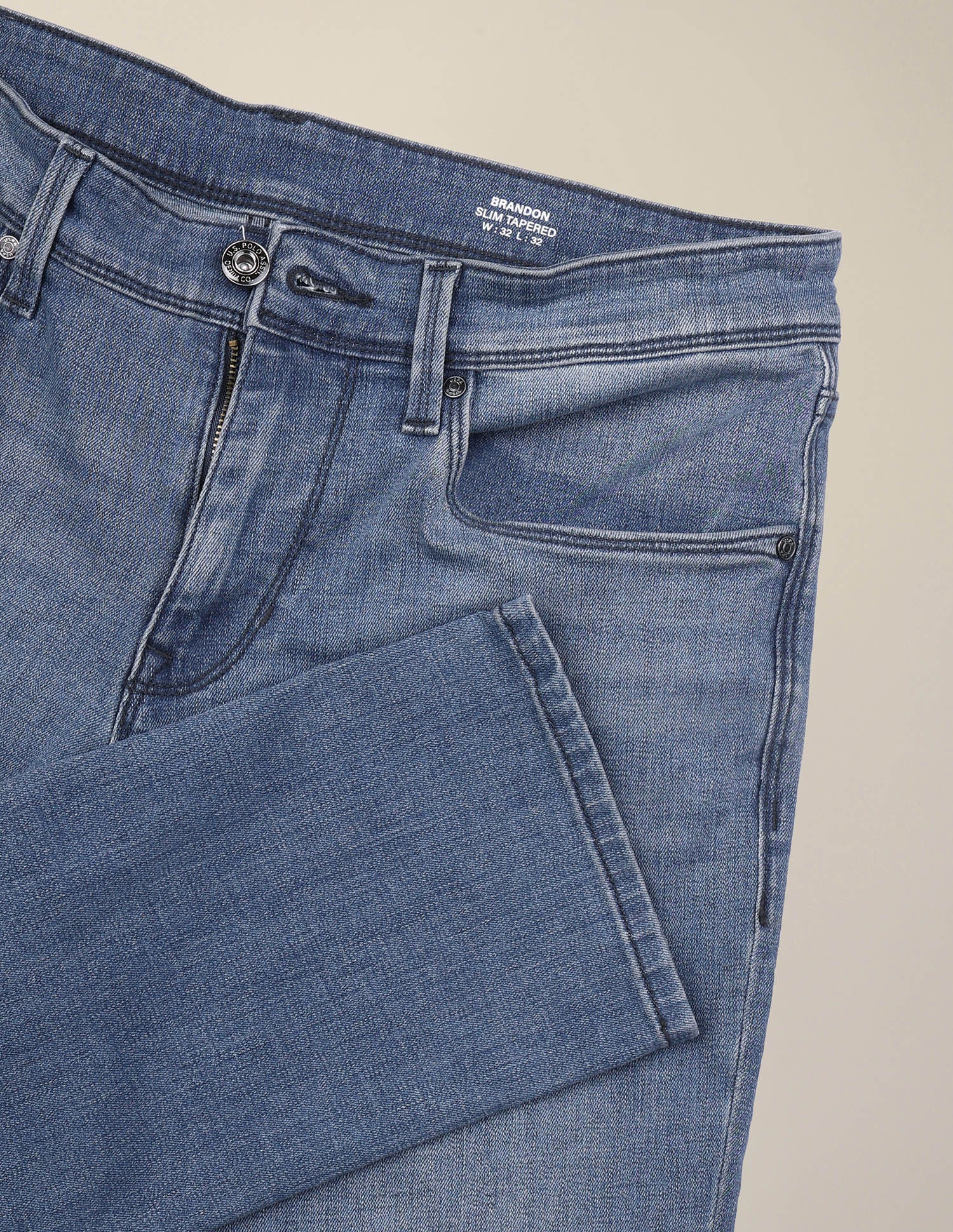 Brandon Slim-Tapered Fit Blue Jeans Mid Blue - U.S. Polo Assn. India | Large