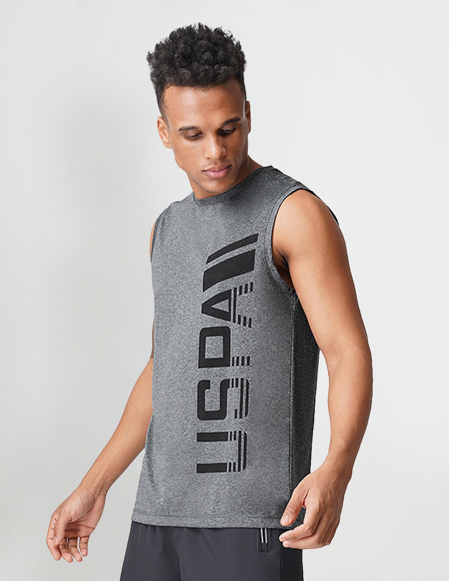 Sleeveless Brand Print Polyester I711 Vest - Pack Of 1 Grey - U.S. POLO ASSN. | Large