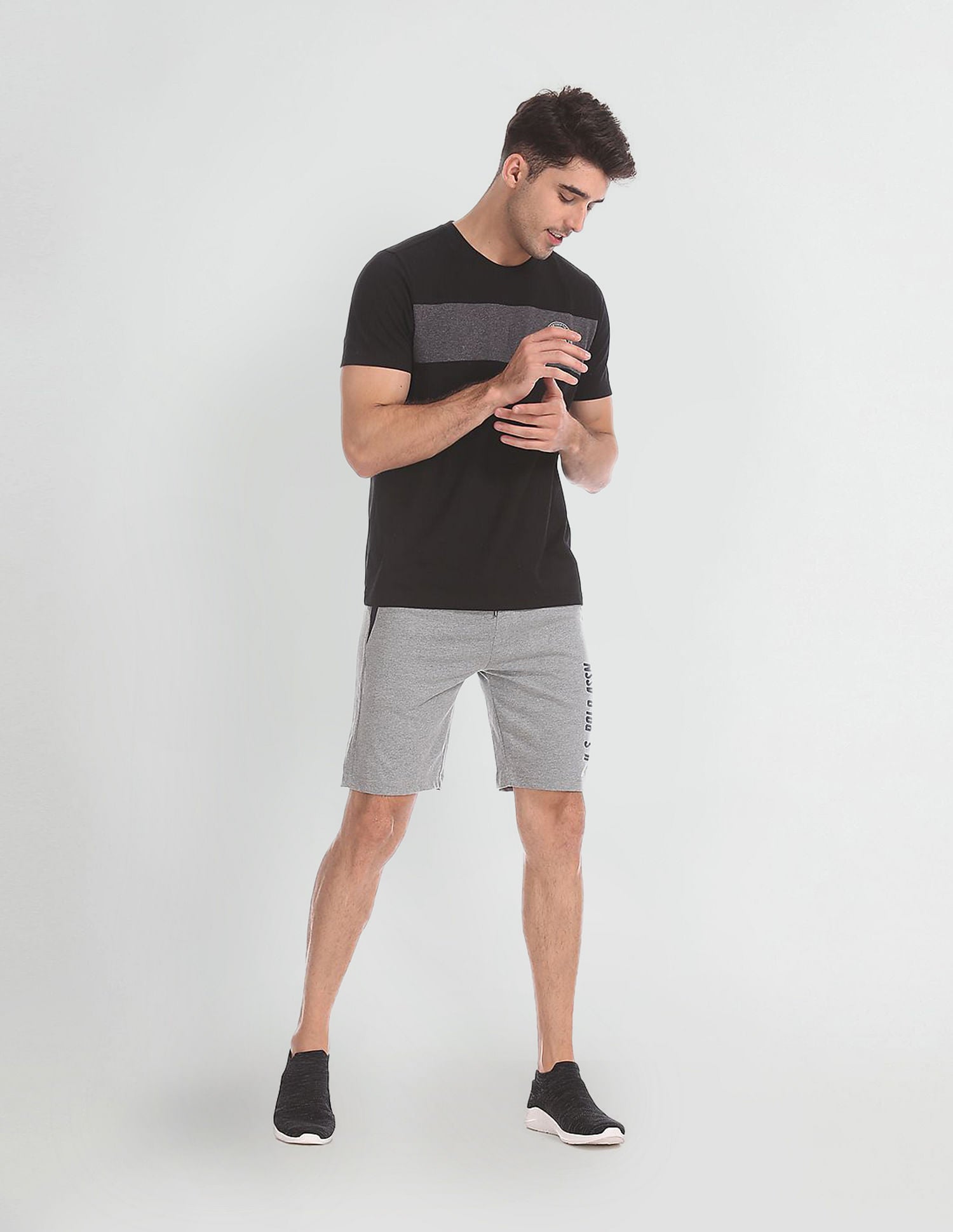 Comfort Fit Cotton Polyester I668 Shorts - Pack Of 1 Grey - U.S. POLO ASSN. | Large