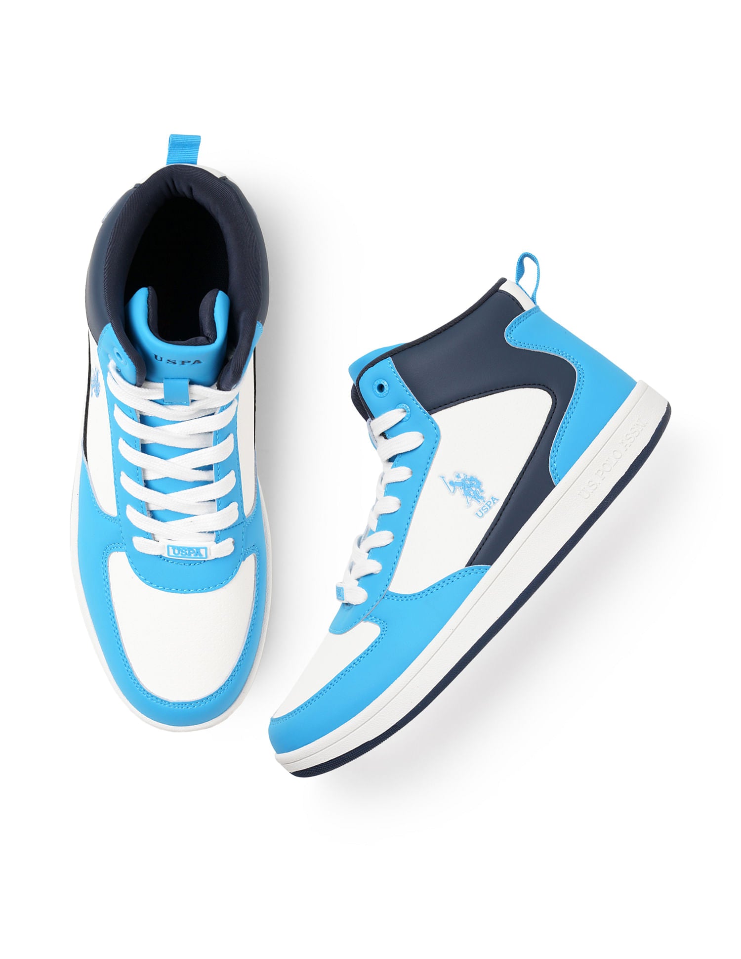 Men Myles Lt. Blue Retro Court Mid Top  Sneakers Light Blue - U.S. POLO ASSN. | Large