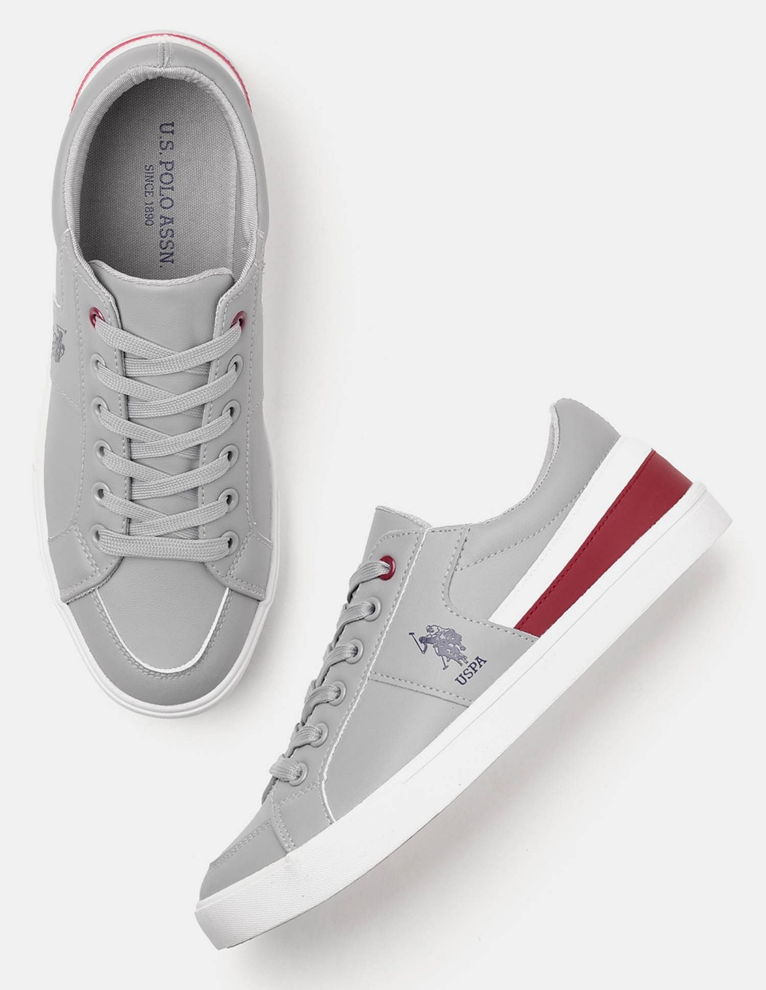 Men Clarkin 5.0 Colour Blocked Sneakers Grey - U.S. POLO ASSN. | Large