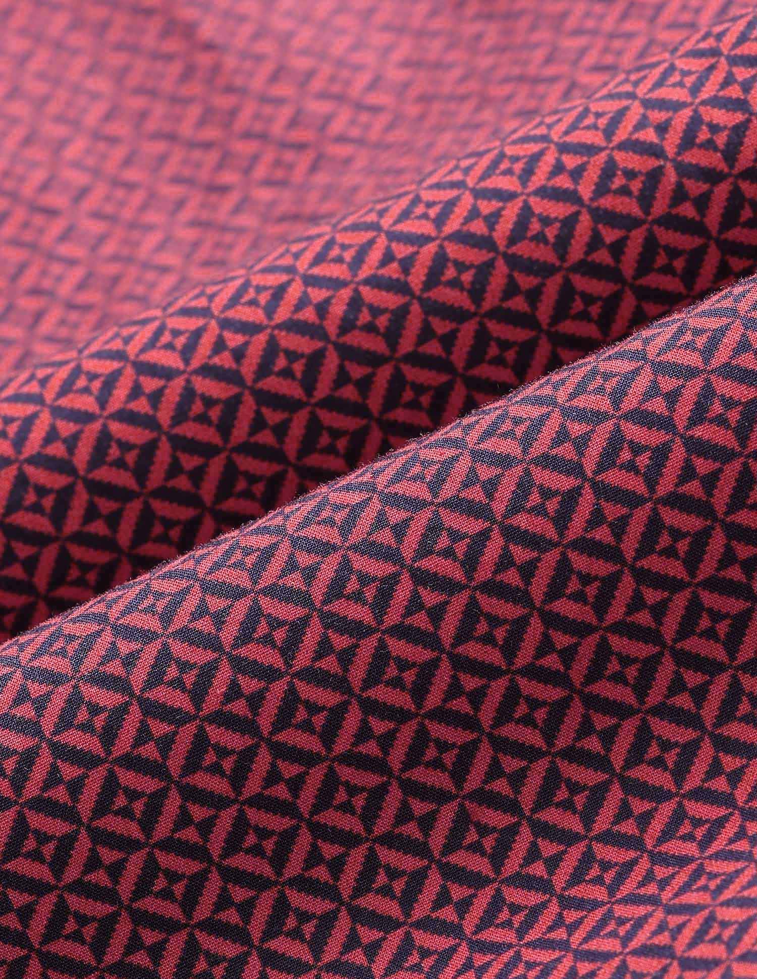 Spread Collar Geometric Shirt Red - U.S. POLO ASSN. | Large