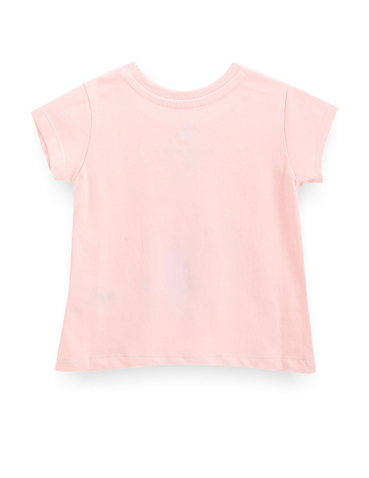 Girls Glitter Print Cotton T-Shirt Light Pink - U.S. Polo Assn. India | Large