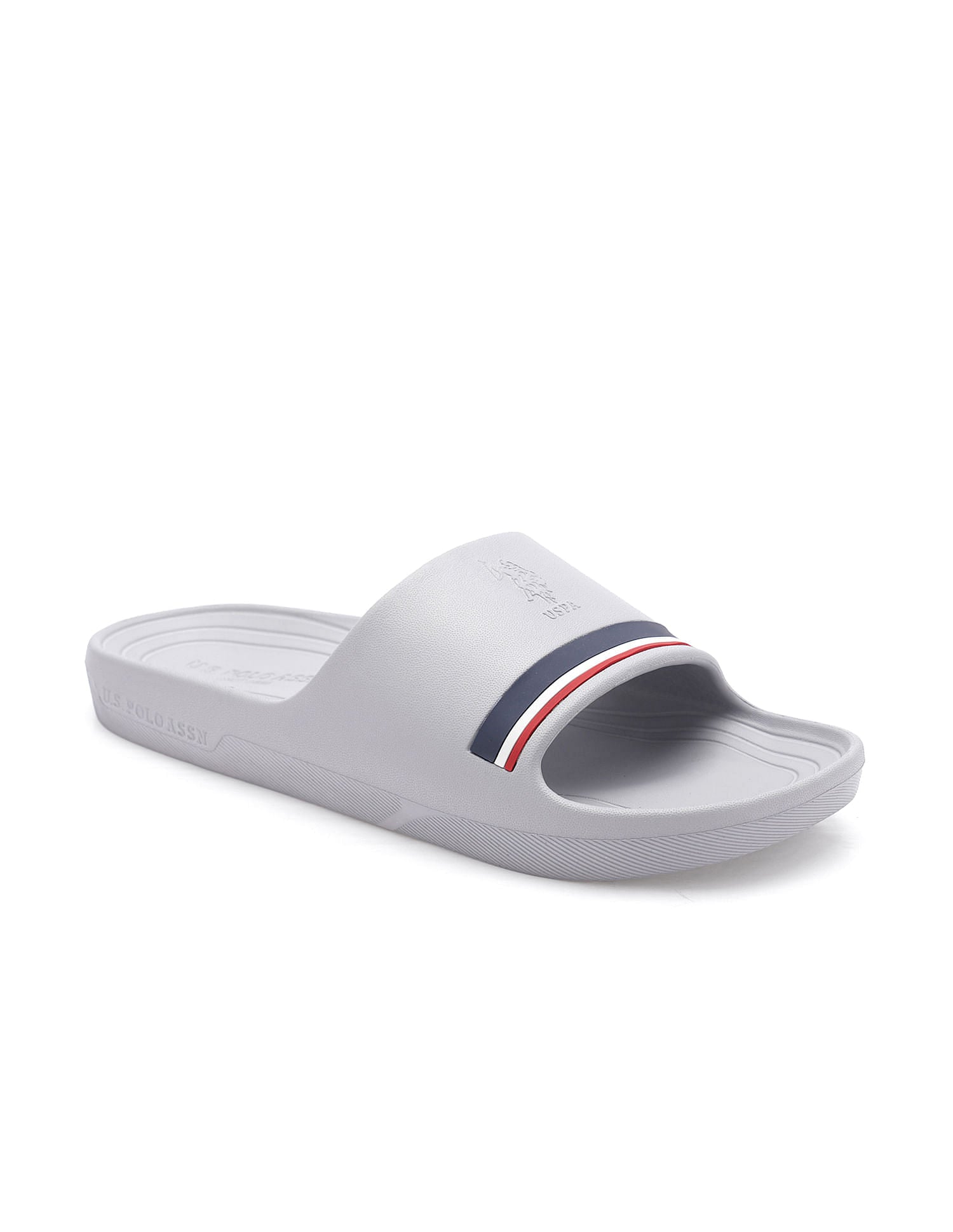 Men Easton Grey Foam Walk Sliders Grey - U.S. Polo Assn. India | Large