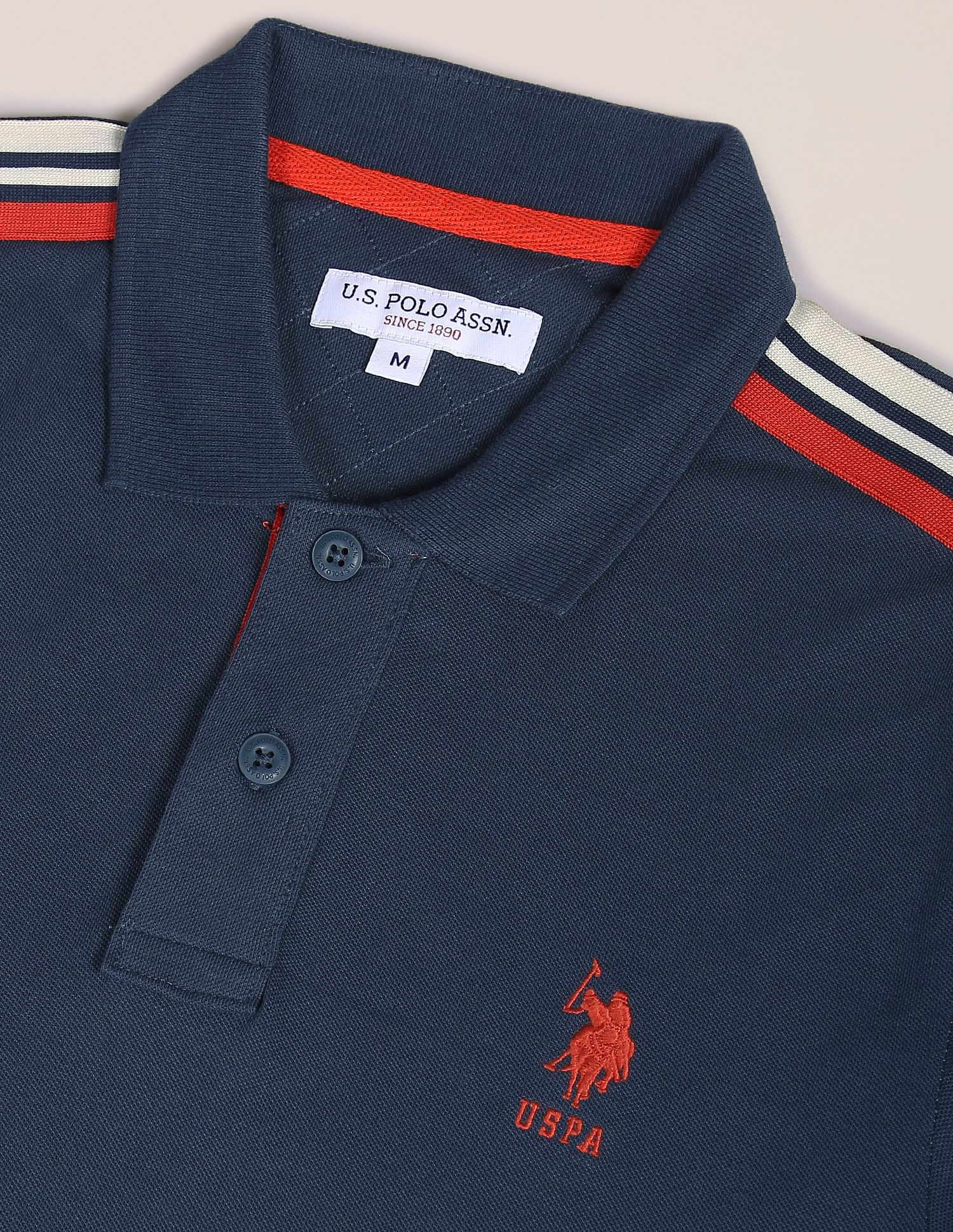 Solid Cotton Polo Shirt Teal - U.S. POLO ASSN. | Large