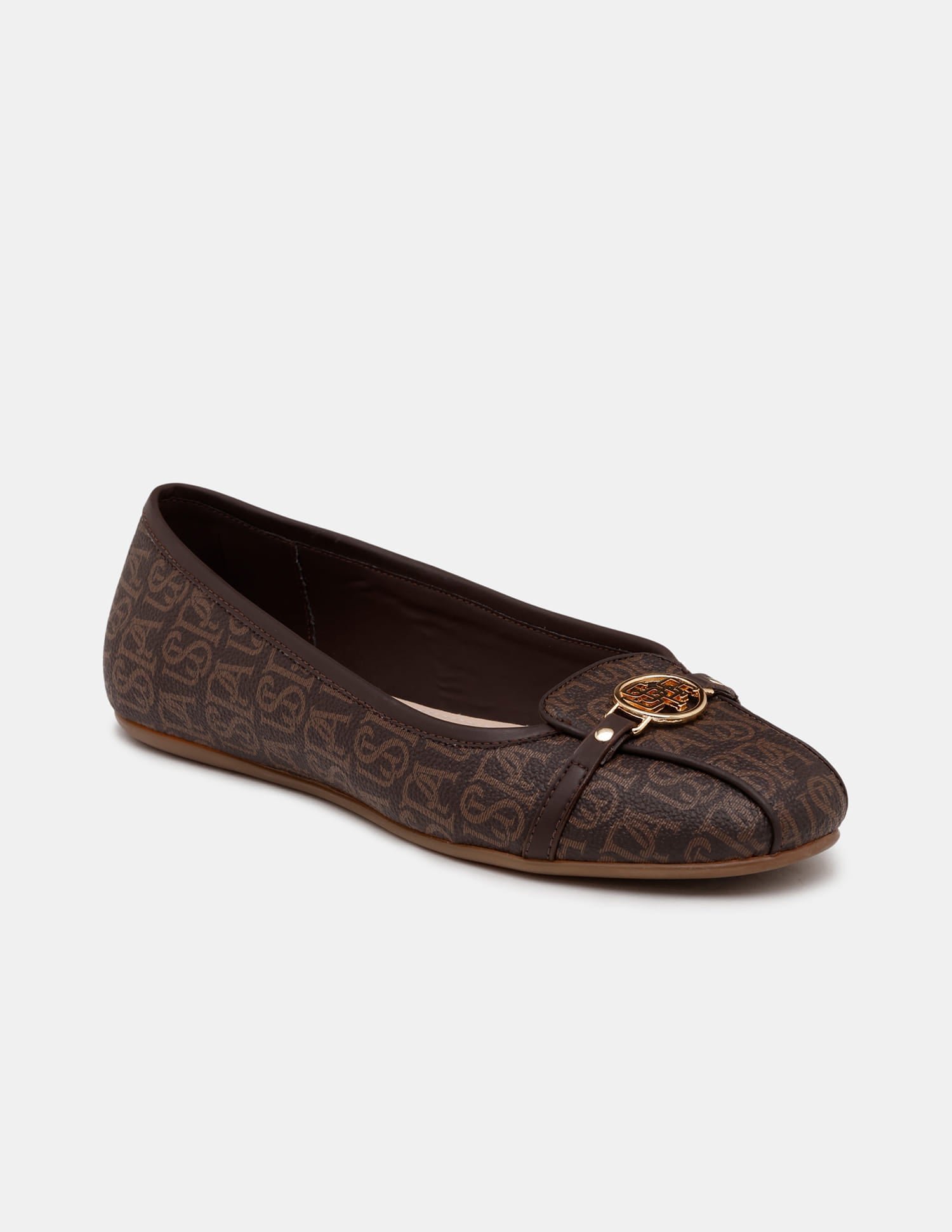 Alina 3.0 Brown Monogram Print Ballerinas Brown - U.S. Polo Assn. India | Large