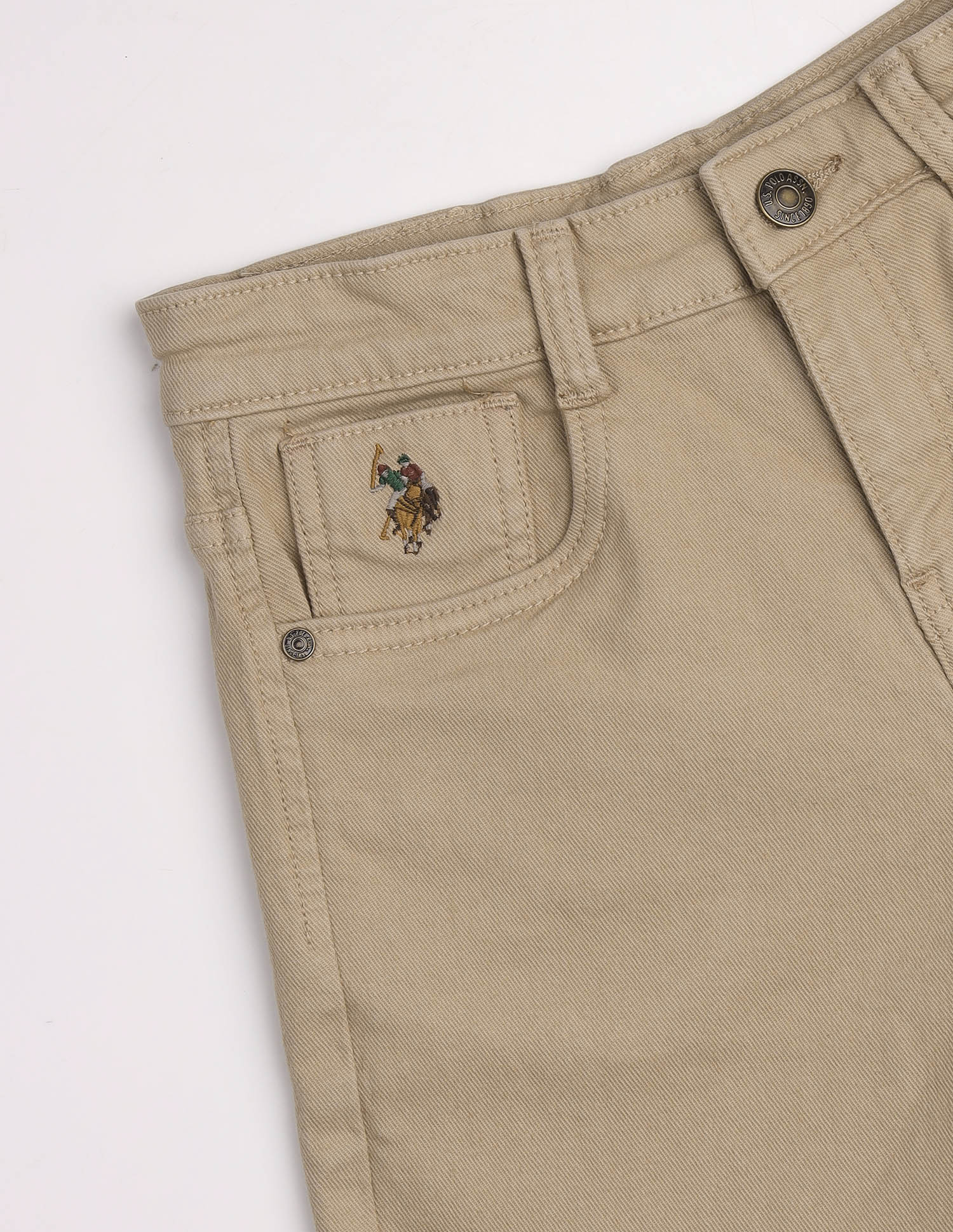 Mid Rise Regular Fit Shorts Khaki - U.S. Polo Assn. India | Large