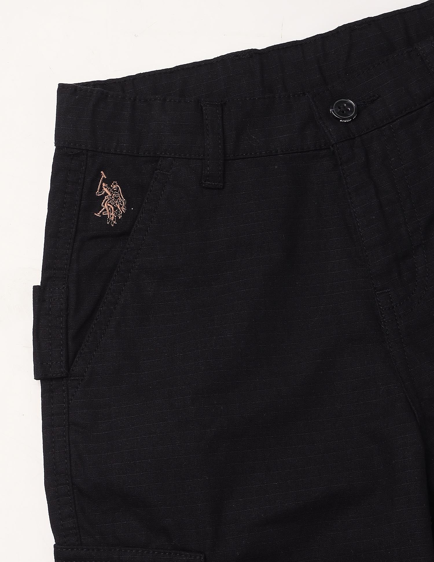 Relaxed Fit Checked Trousers Black - U.S. Polo Assn. India | Large