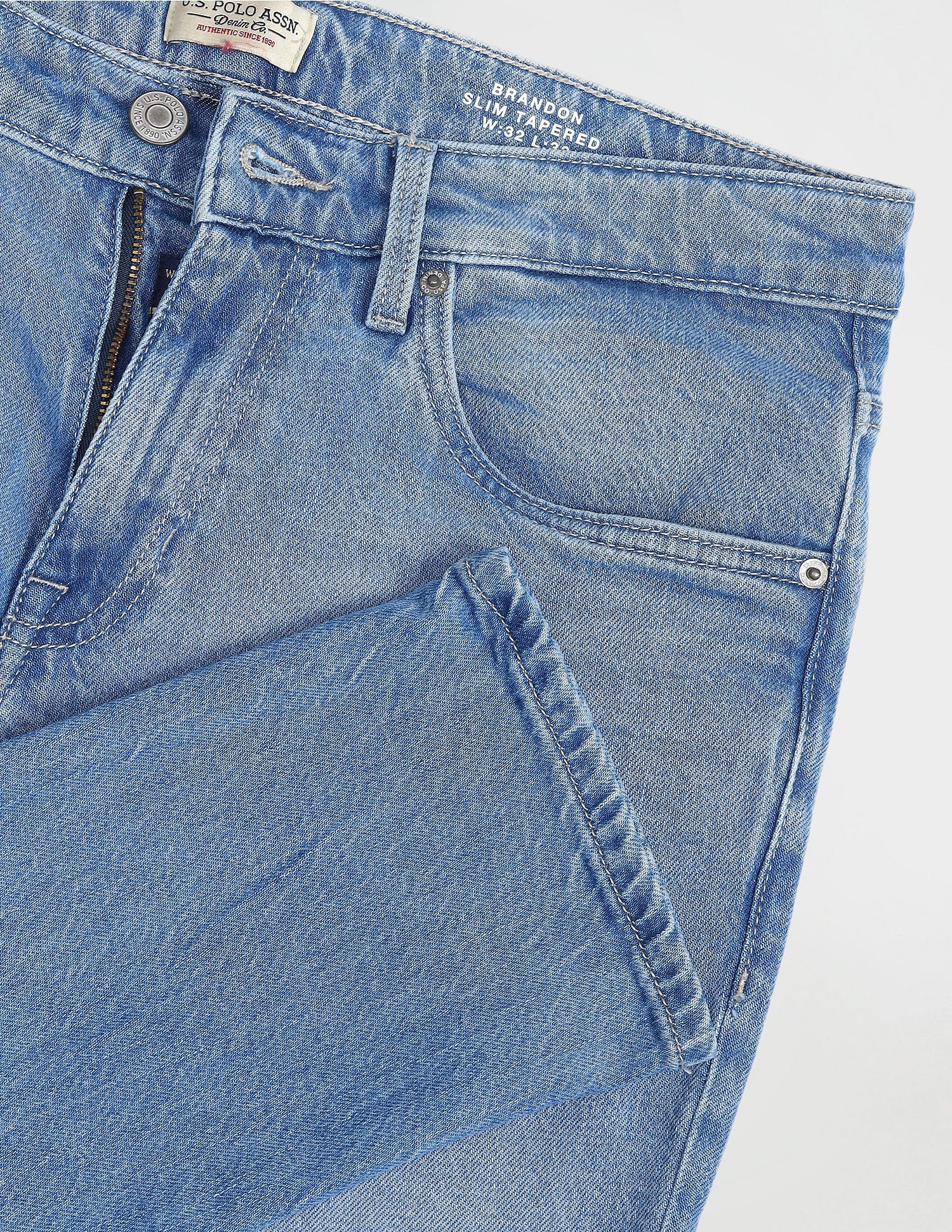 Brandon Slim Tapered Blue Jeans Blue - U.S. Polo Assn. India | Large