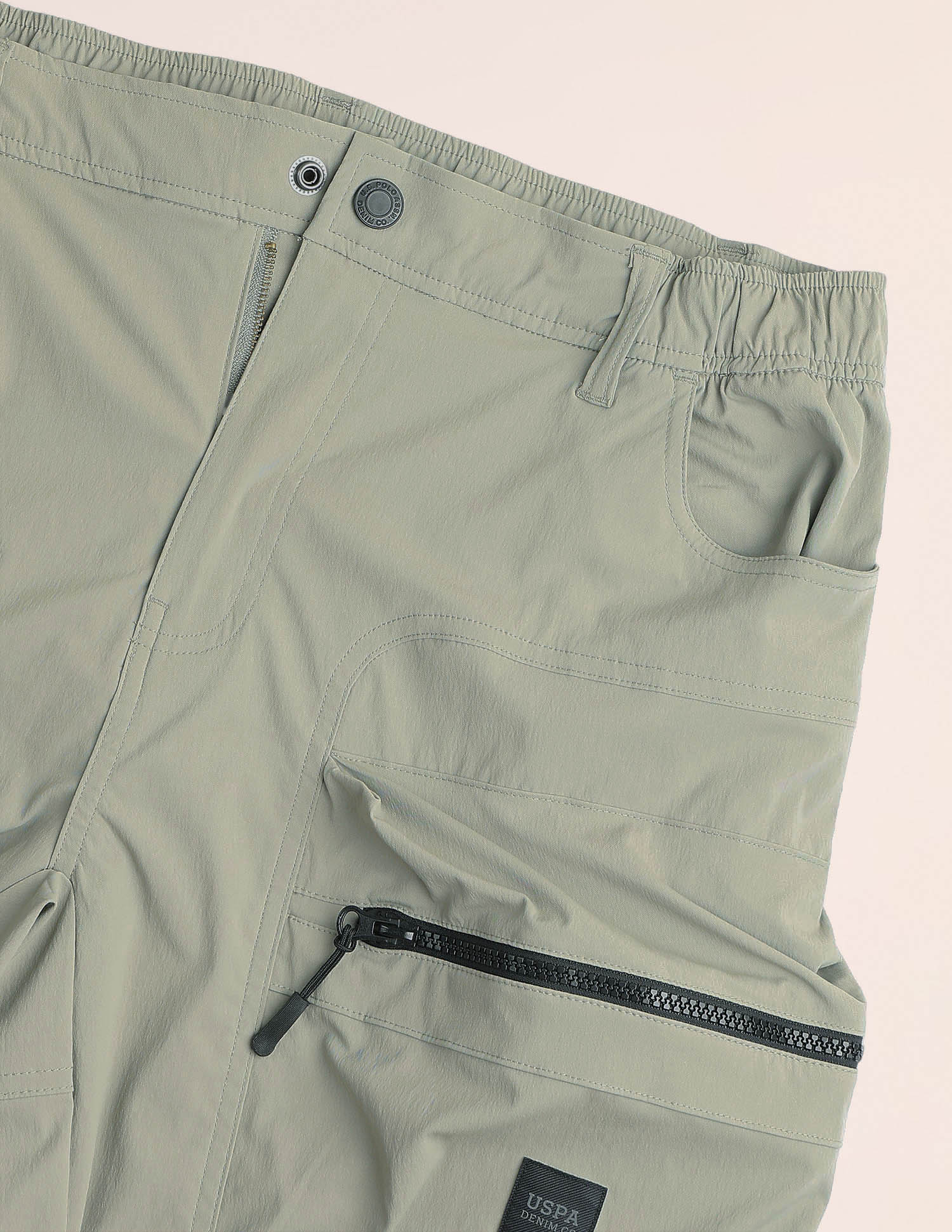 Regular Fit Solid Cargo Shorts Light Green - U.S. Polo Assn. India | Large