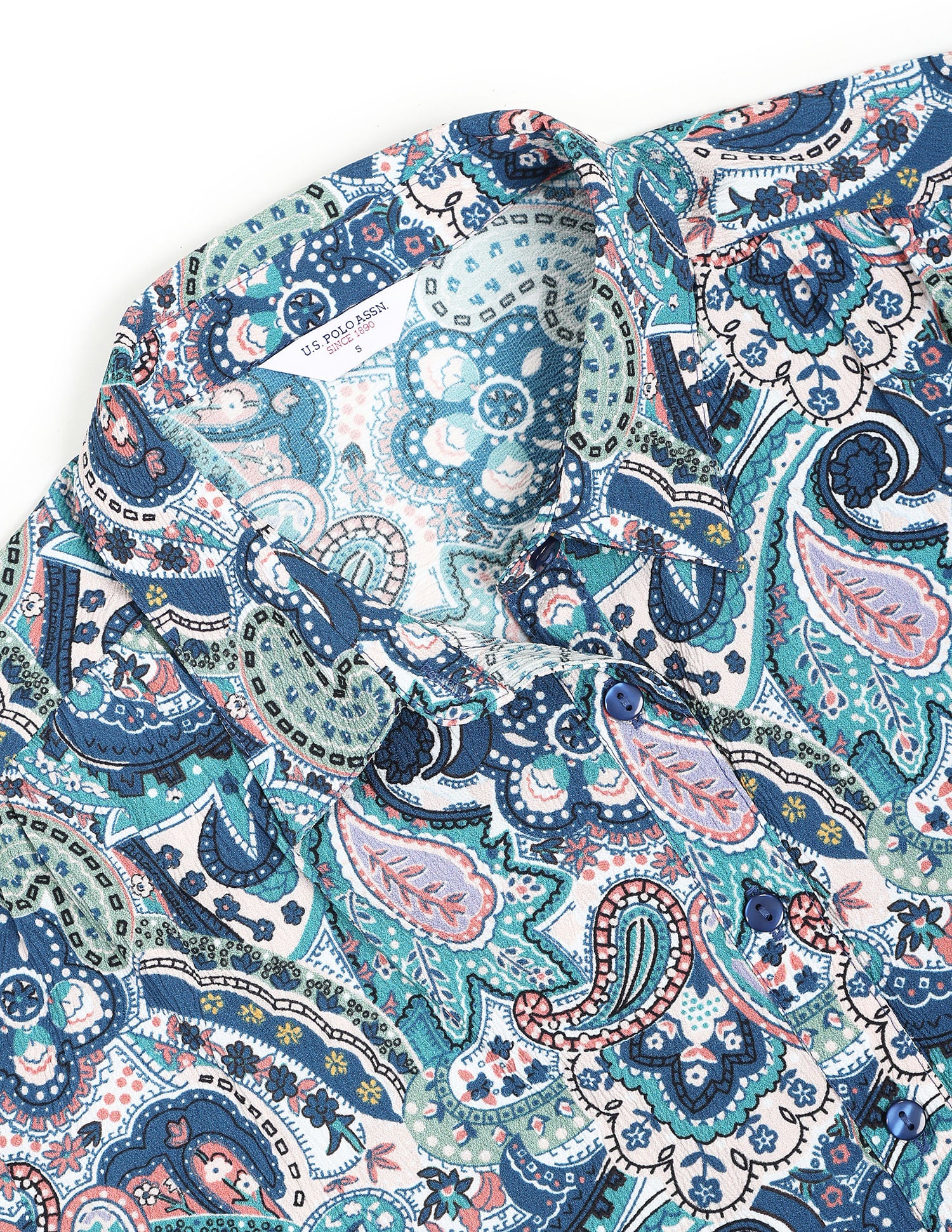Paisley Print Textured Shirt Navy - U.S. Polo Assn. India | Large