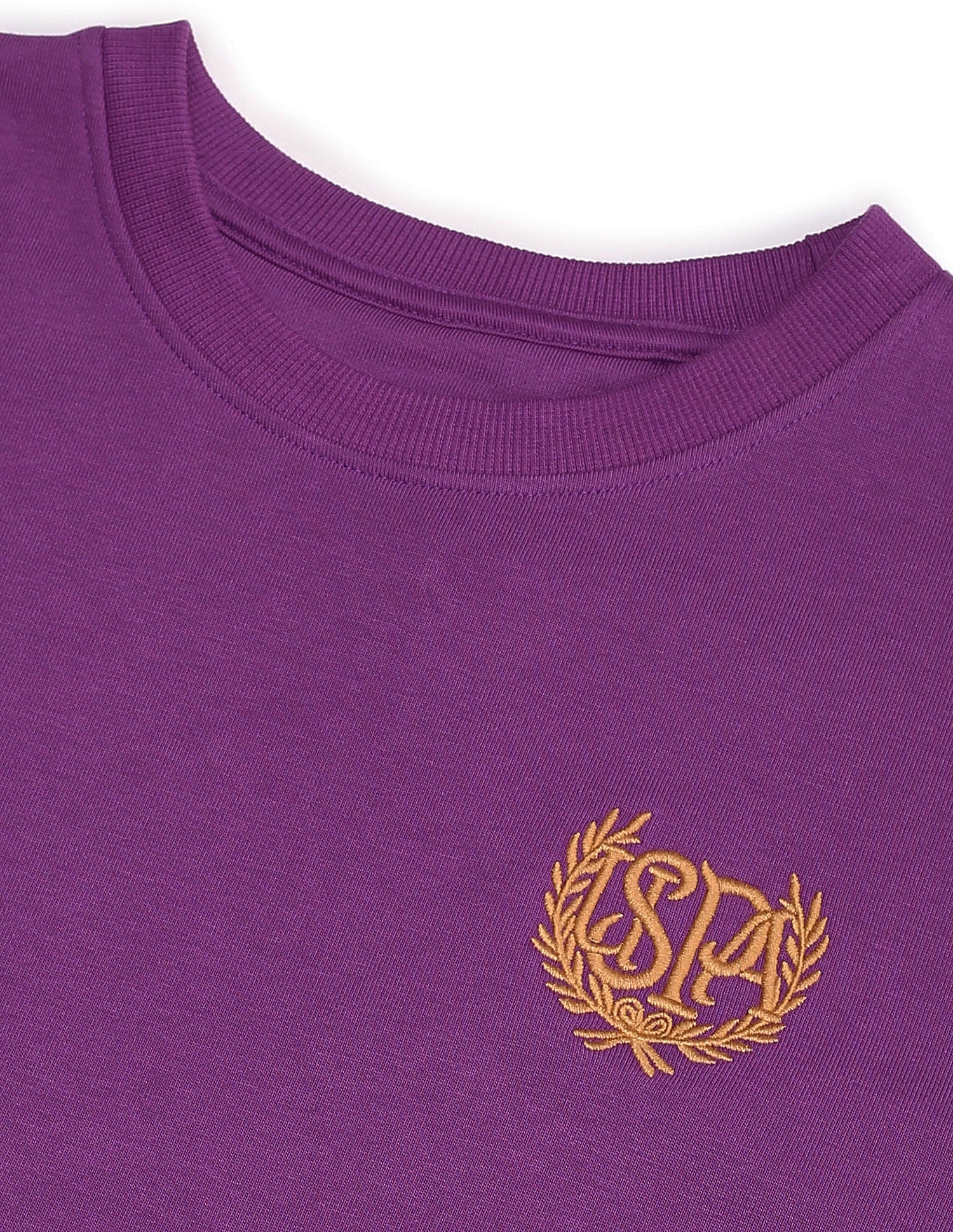Crew Neck Embroidered Logo Sweatshirt Purple - U.S. POLO ASSN. | Large