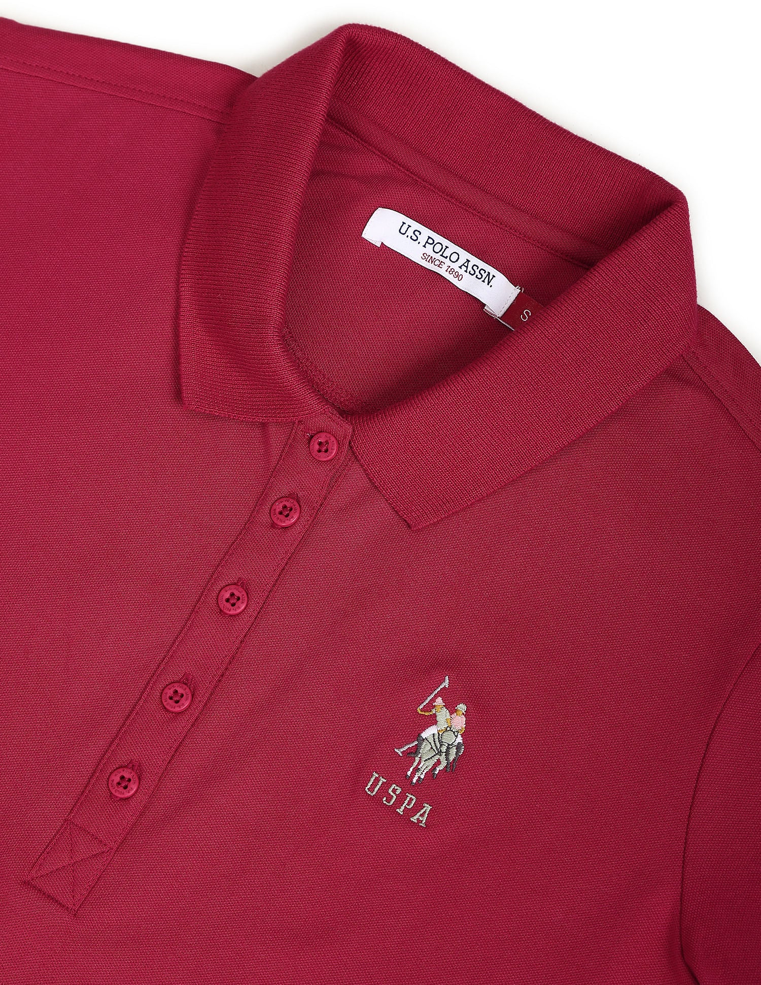 Solid Slim Polo Shirt Fuchsia - U.S. POLO ASSN. | Large