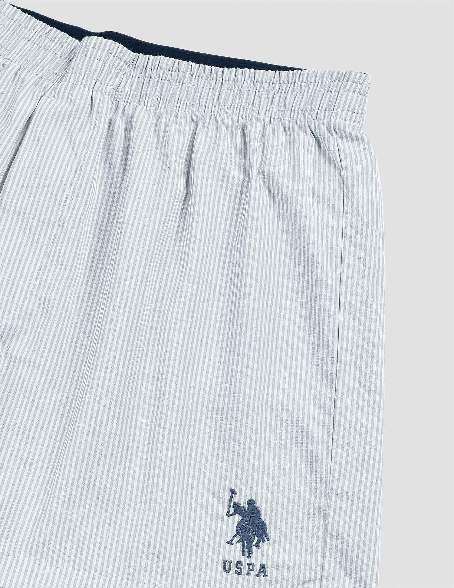 Pure Cotton EX004  Boxer Shorts - Pack of 1 Blue and White - U.S. POLO ASSN. | Large