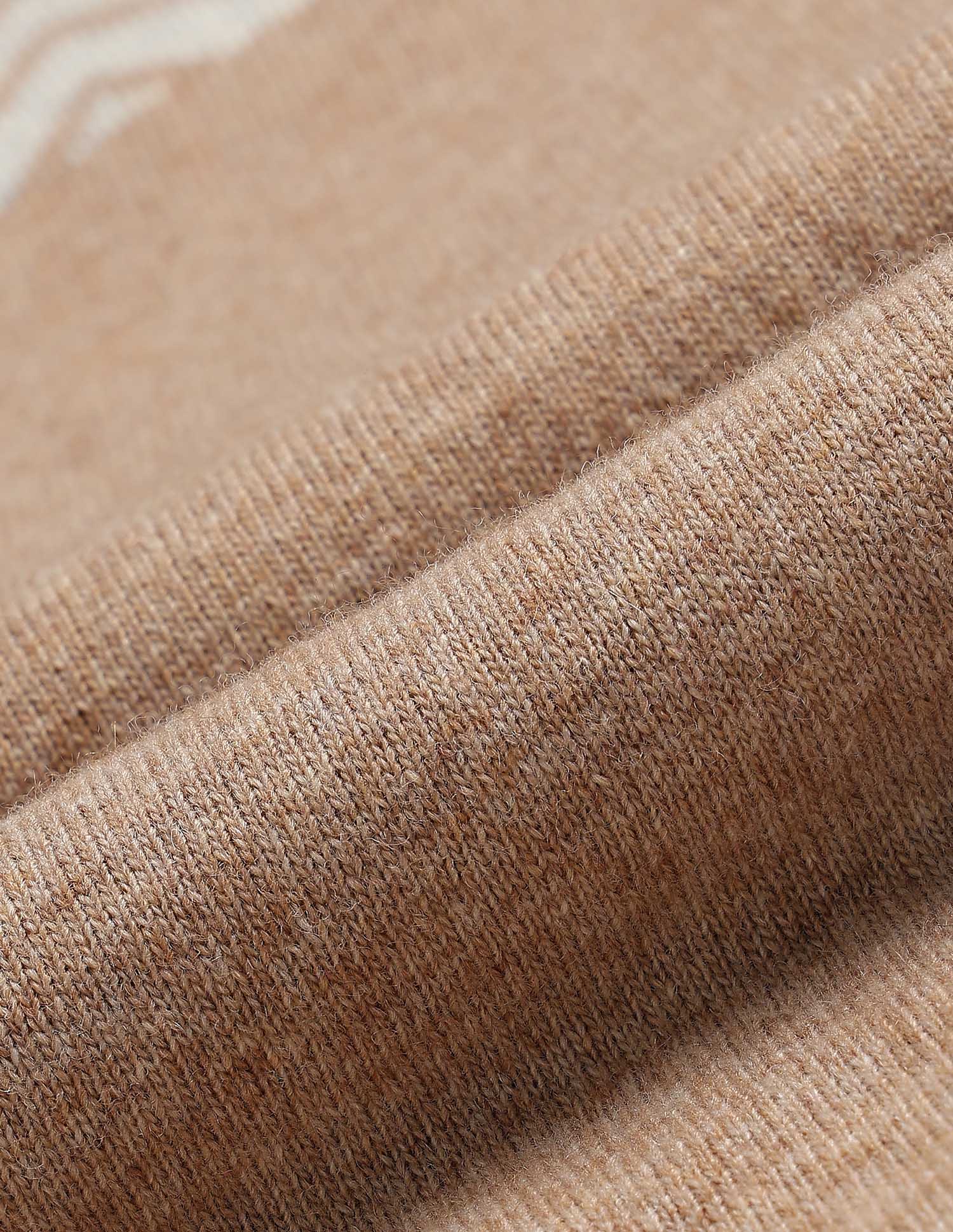 Chevron Patterned Knit Sweater Light Brown - U.S. POLO ASSN. | Large